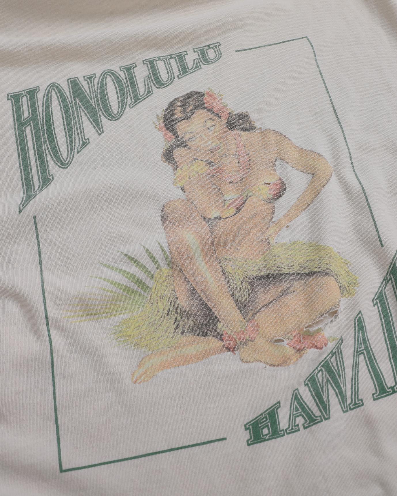 Distressed Hawaiian Aloha Girl T-Shirt (L)