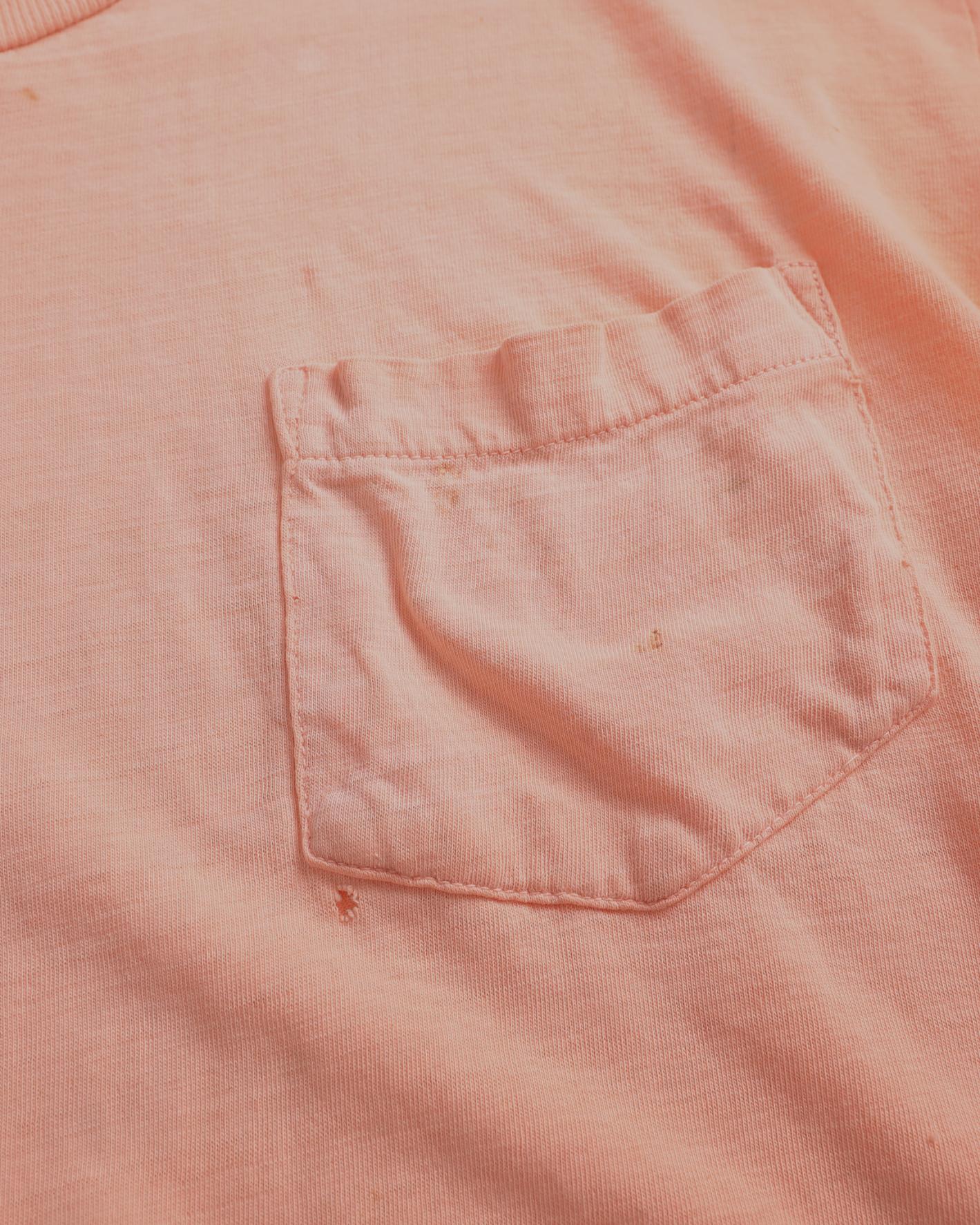 Distressed Peach Pocket T-Shirt (M)