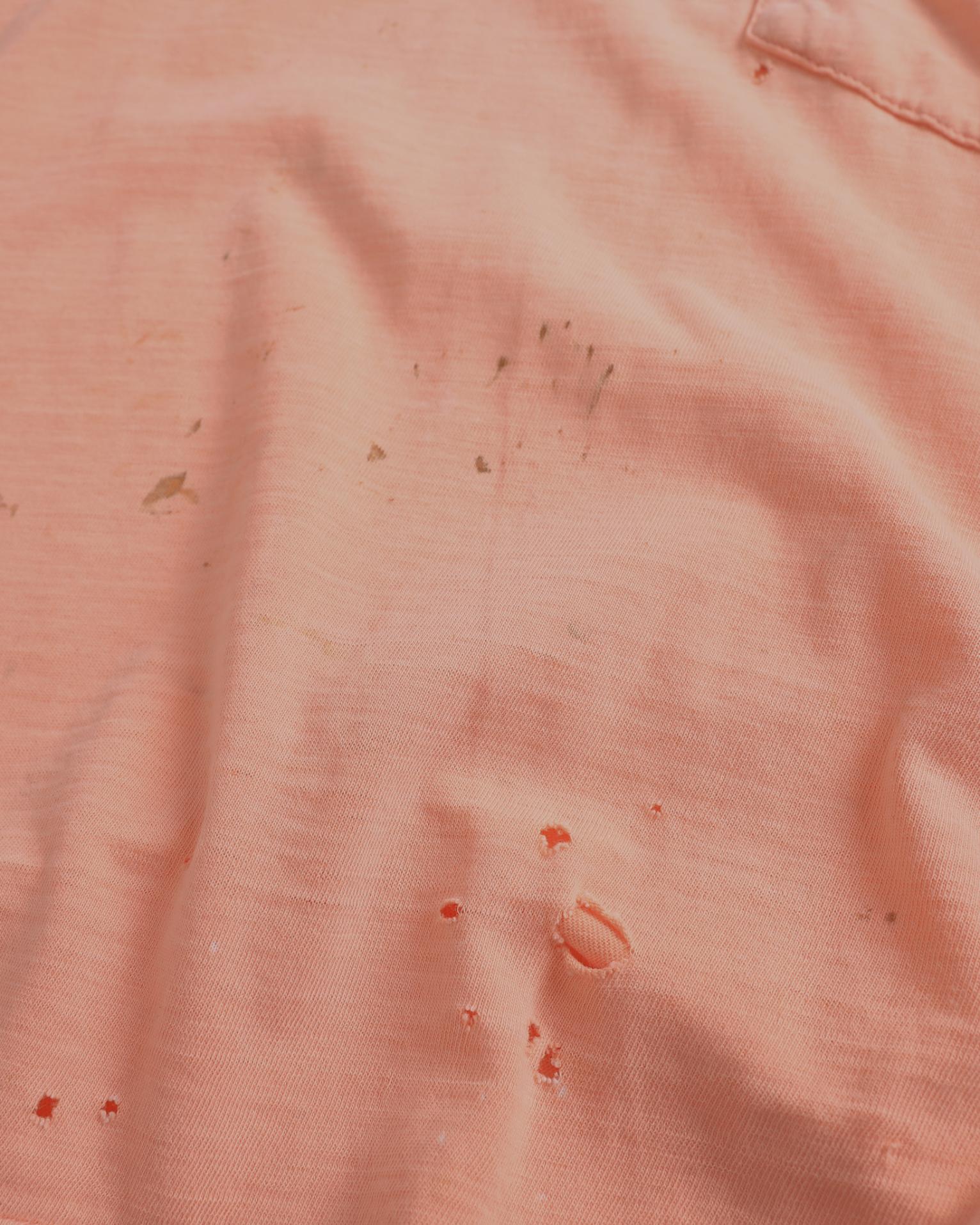 Distressed Peach Pocket T-Shirt (M)