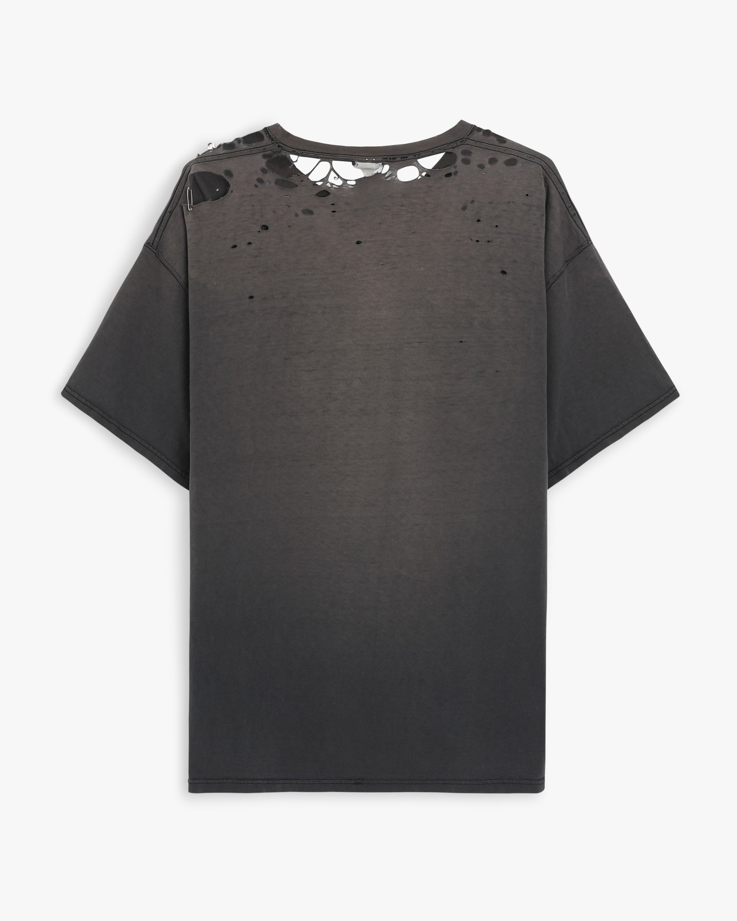 Thrashed Faded Black Blank T-Shirt (XL)