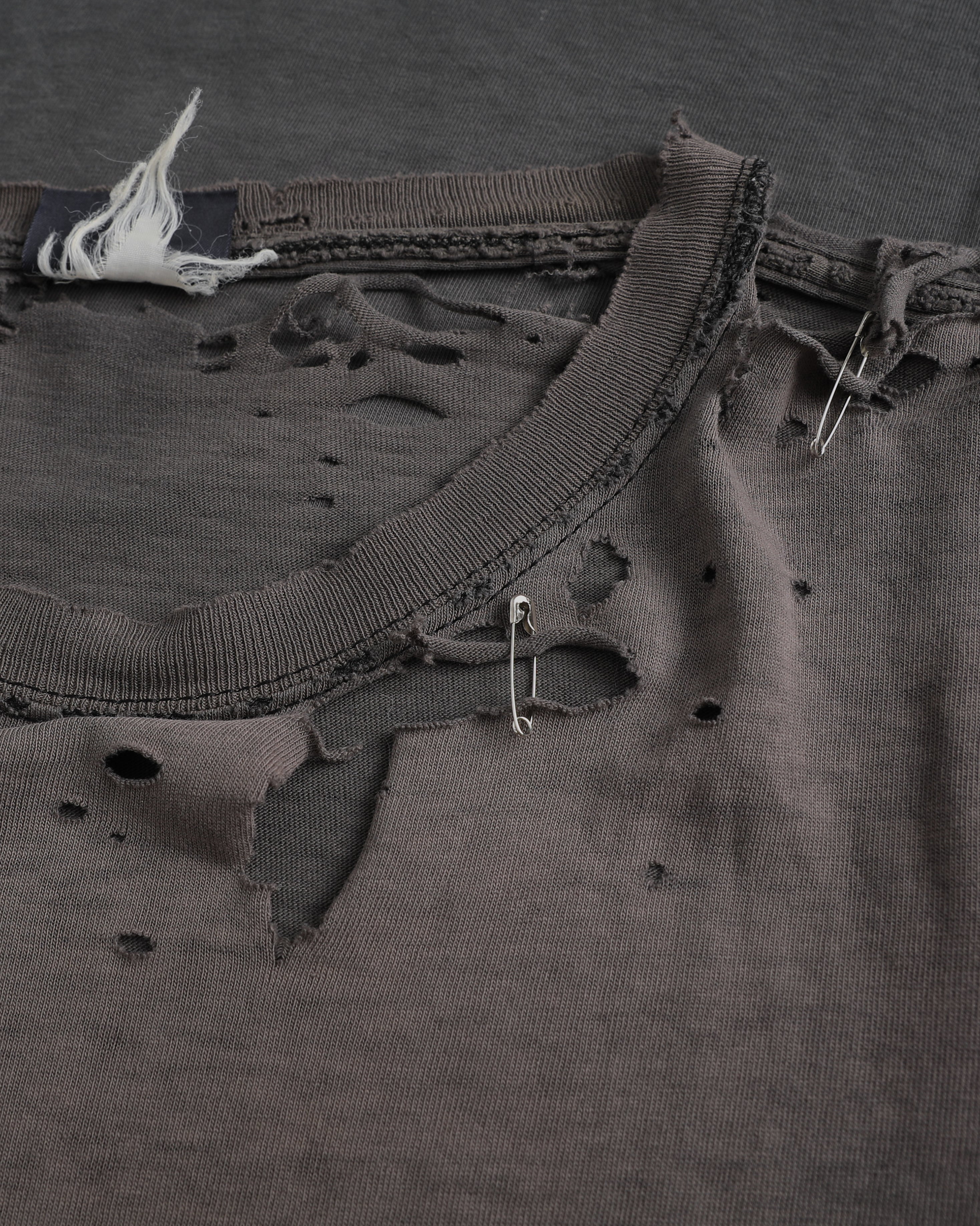 Thrashed Faded Black Blank T-Shirt (XL)