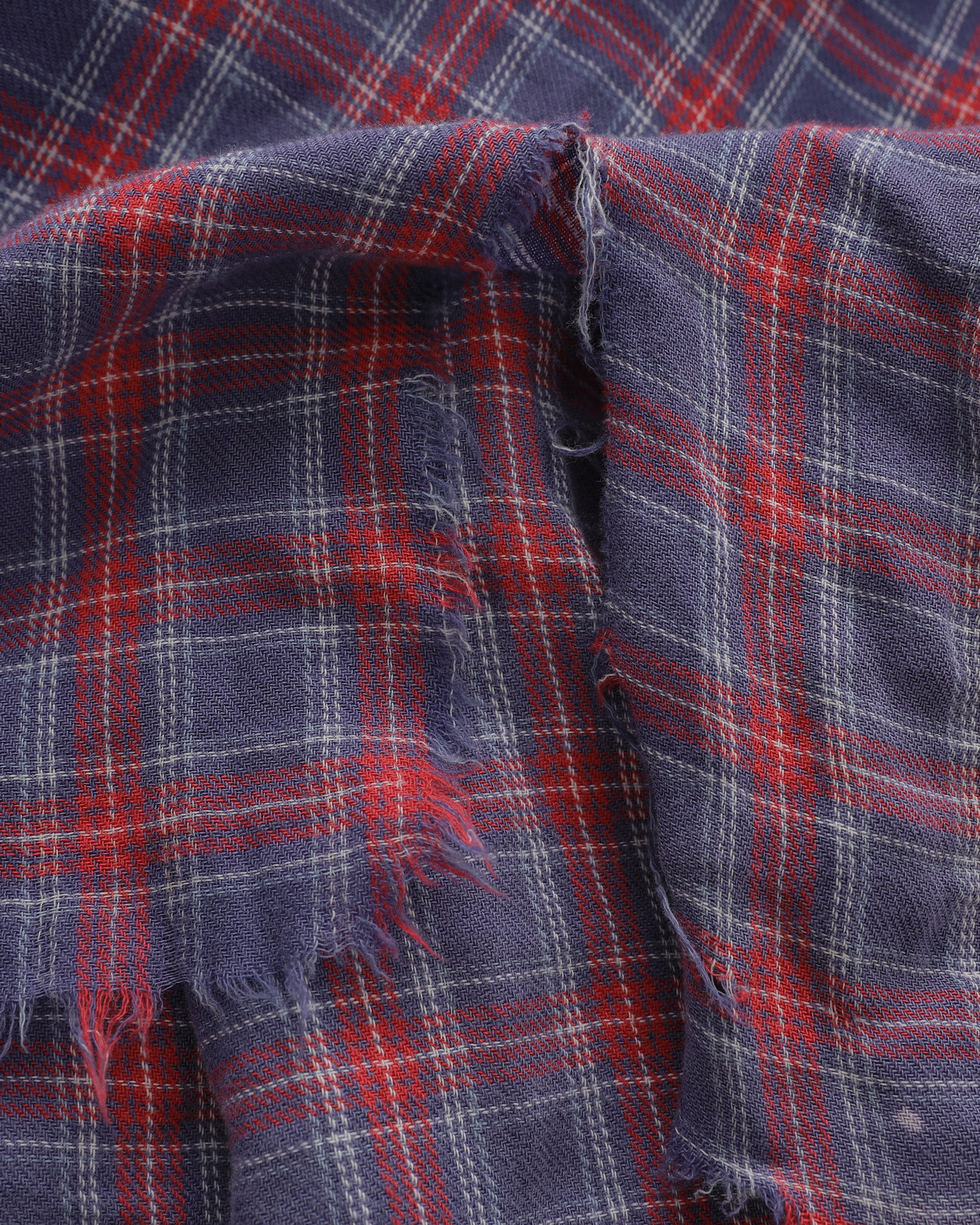 Distressed Plaid Flannel (L)