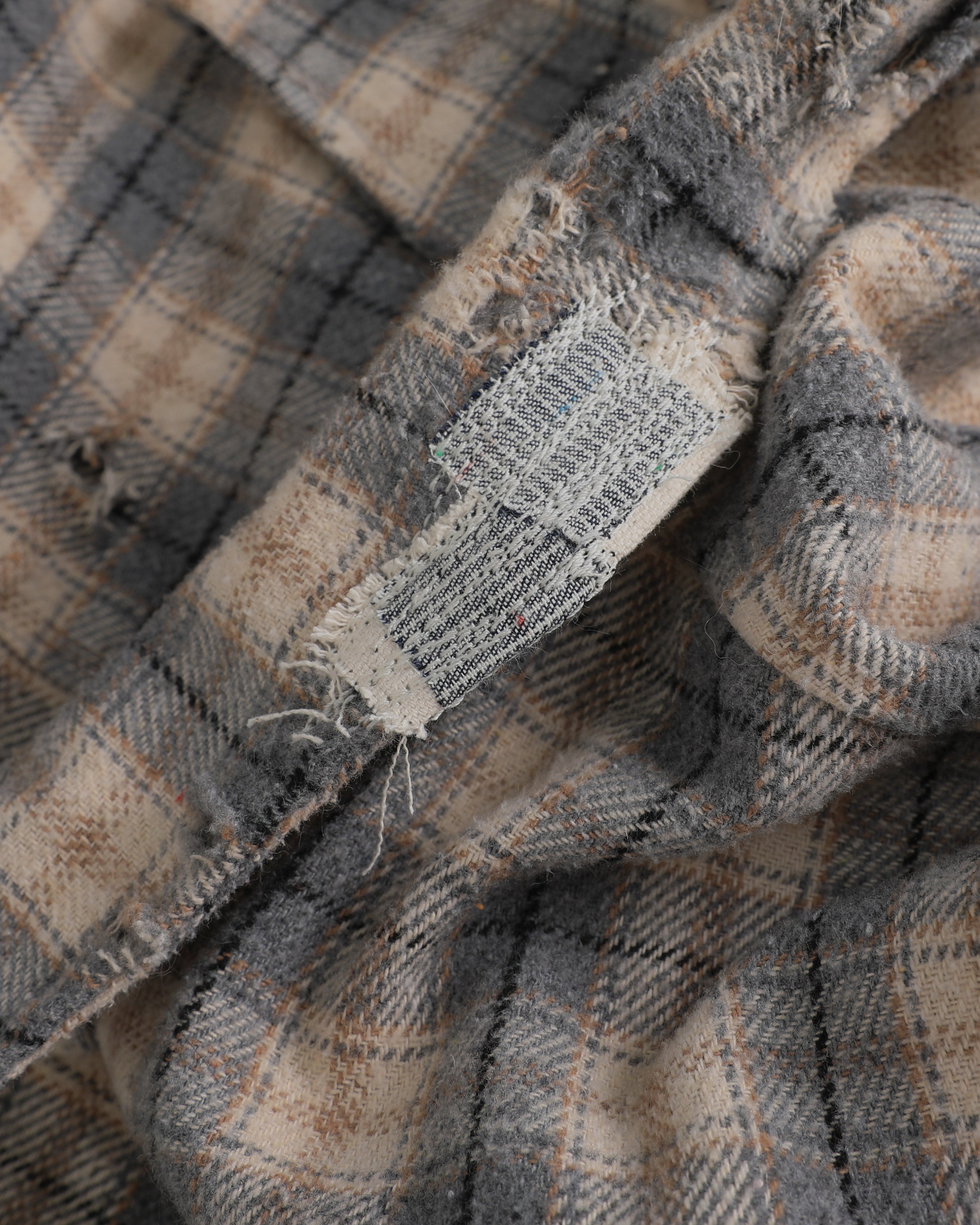 Beige Patchwork Flannel (M)