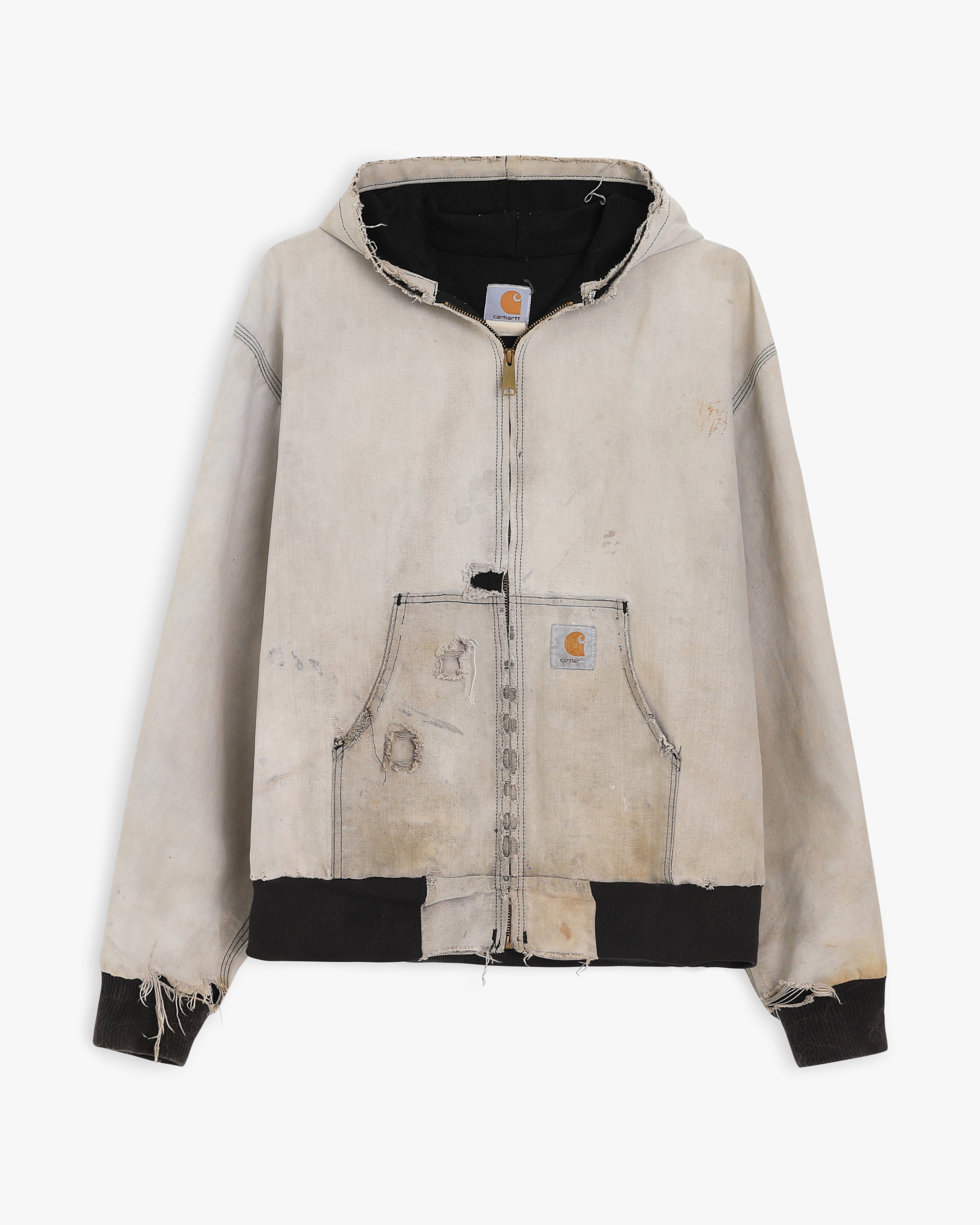 Distressed Bone Hooded Jacket