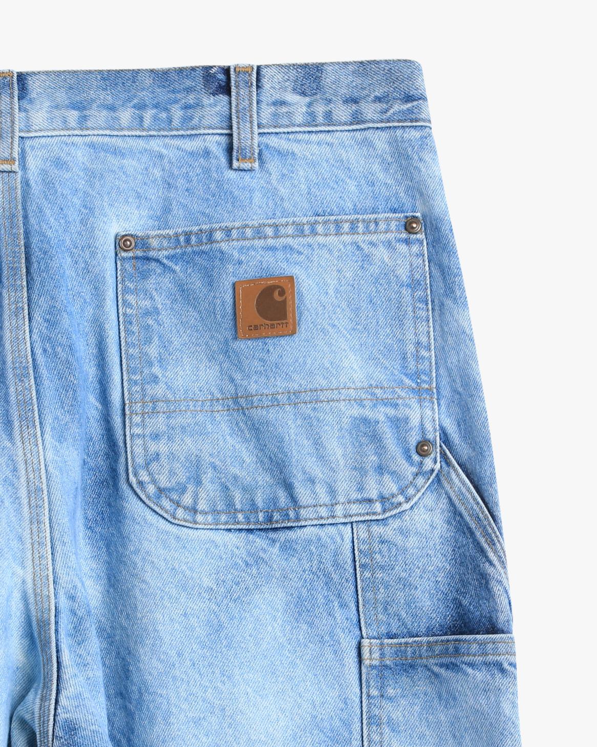 Bleached Washed Denim Carhartt Double Knees (34")