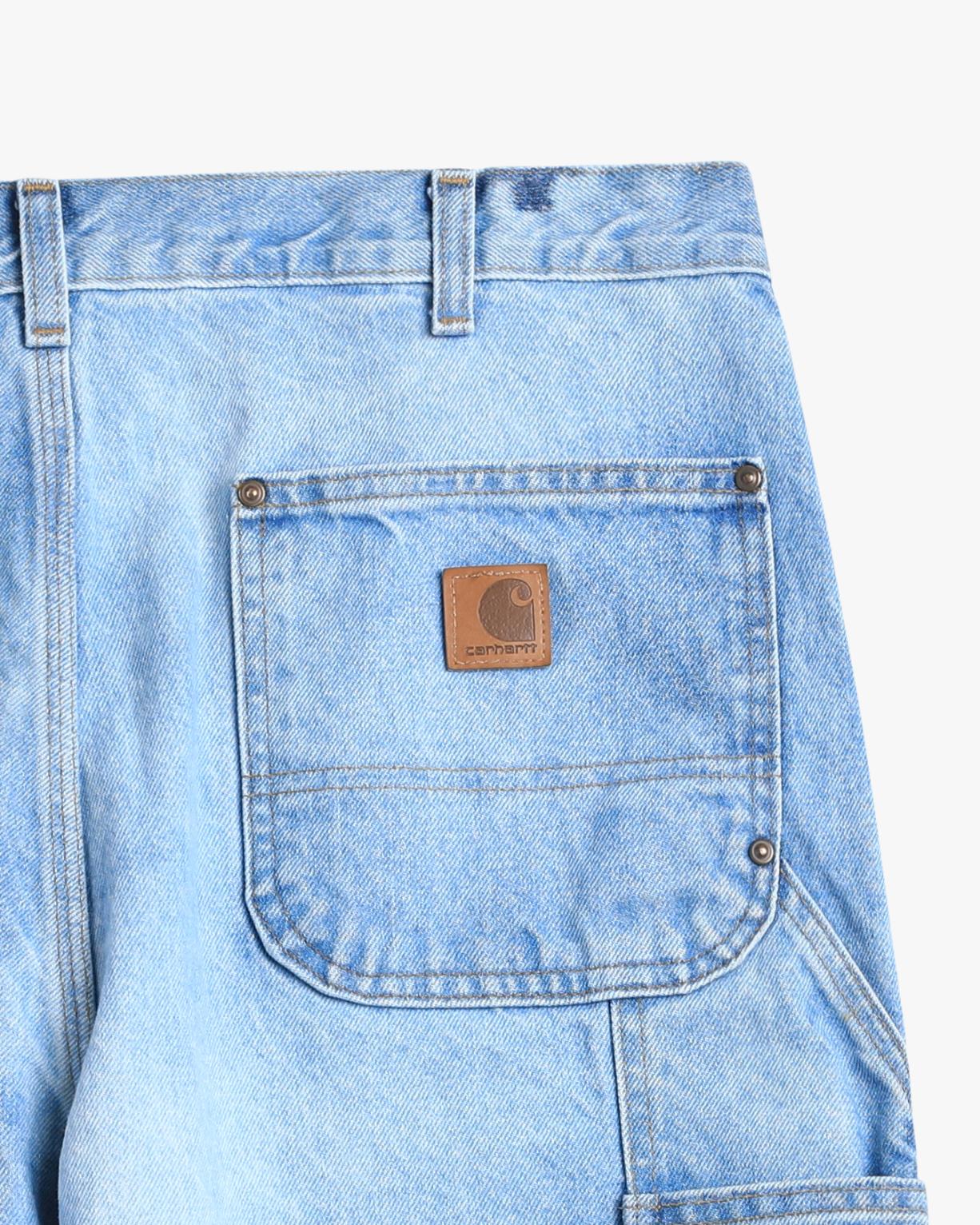 Bleach Washed Denim Carhartt Double Knees (36")