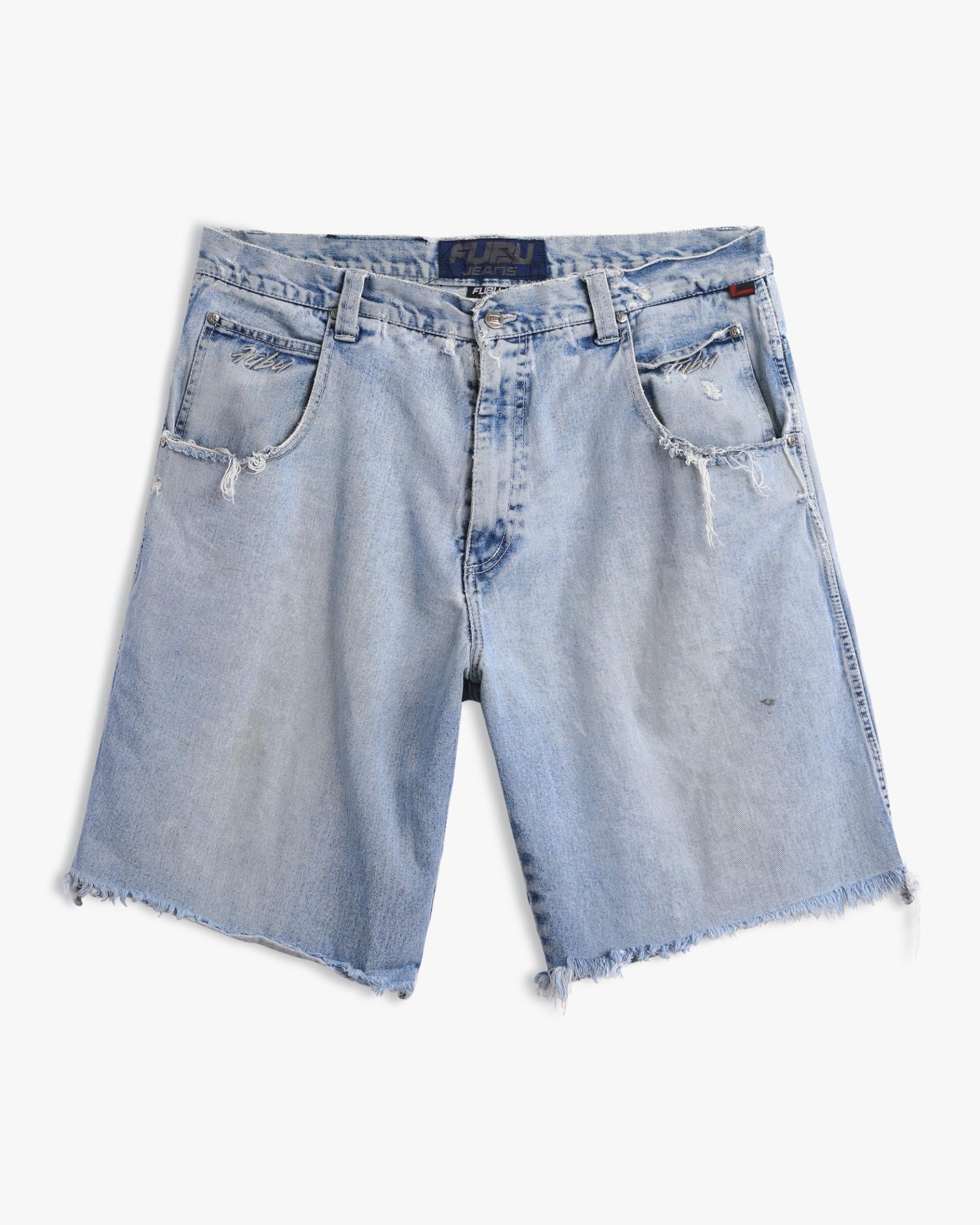 Thrashed FUBU Cutoff Jorts (36")