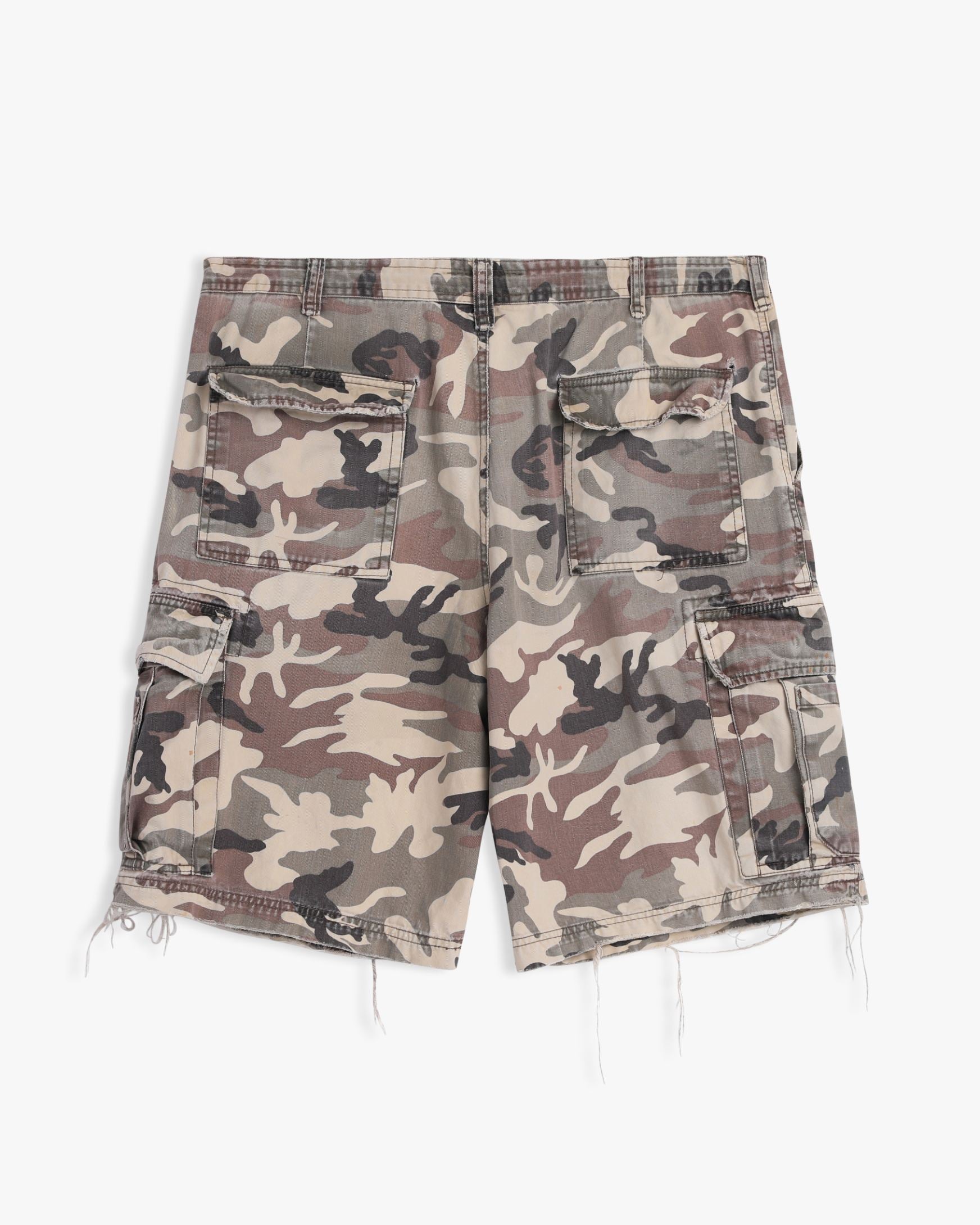 Distressed Army Camo Cargo Shorts (38")