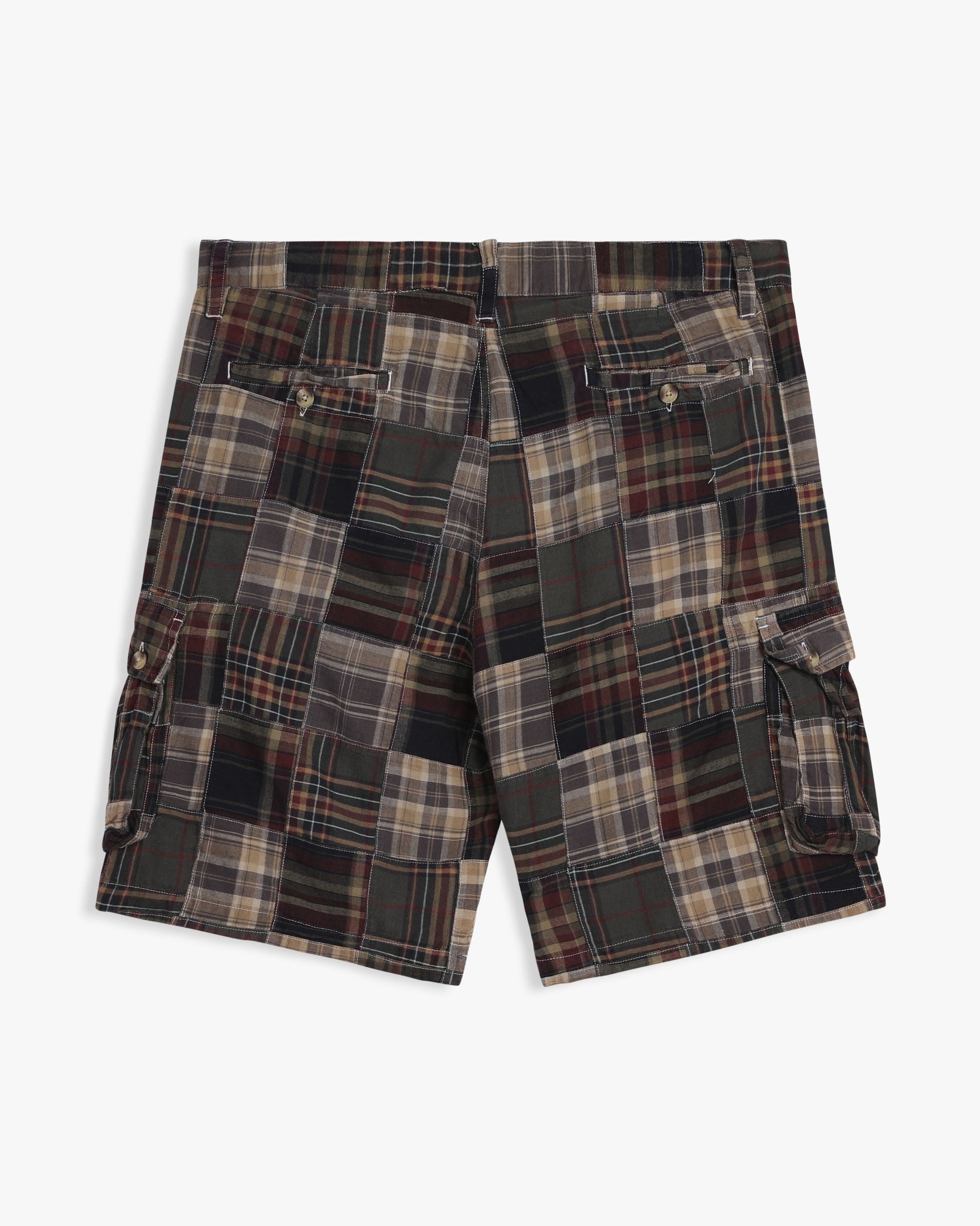 Plaid Patchwork Shorts (36")