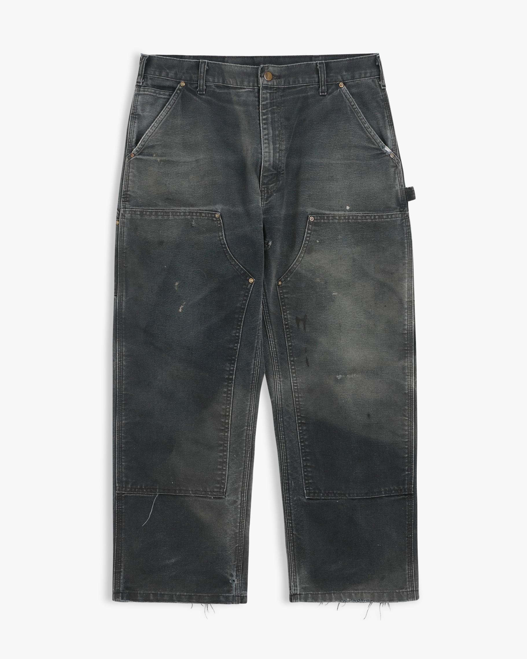 Super Faded Carhartt Black Double Knees (35")