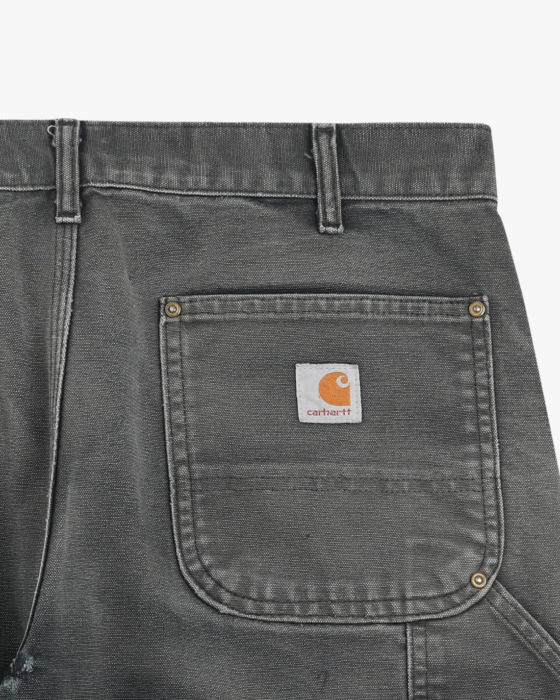 Super Faded Carhartt Black Double Knees (35")