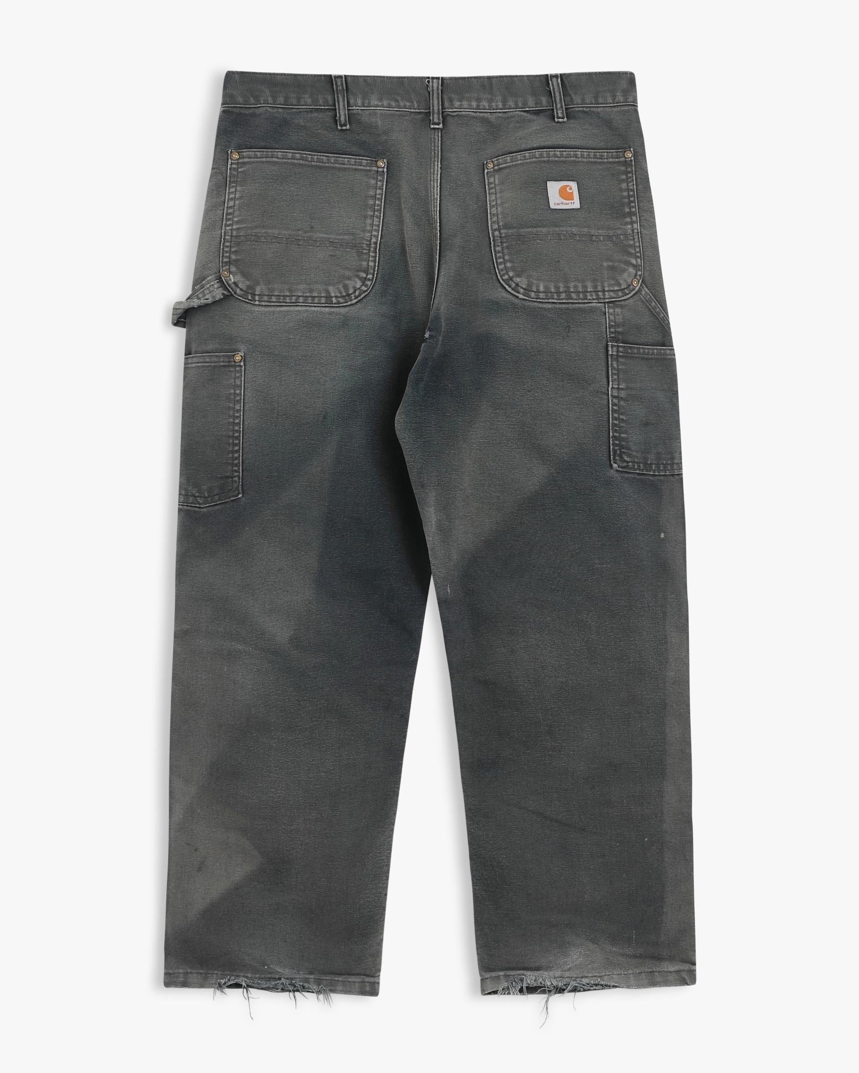 Super Faded Carhartt Black Double Knees (35")
