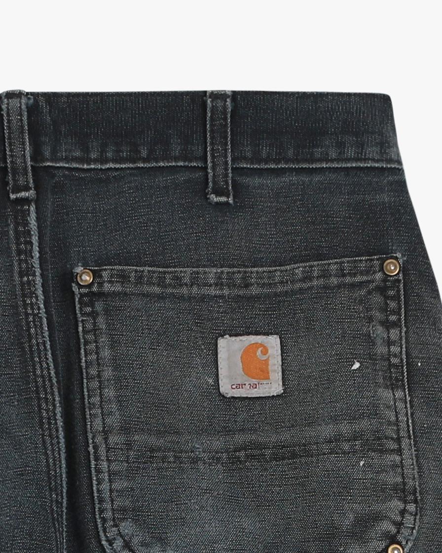 Paint Splattered Thrashed Black Carhartt Double Knees (32")