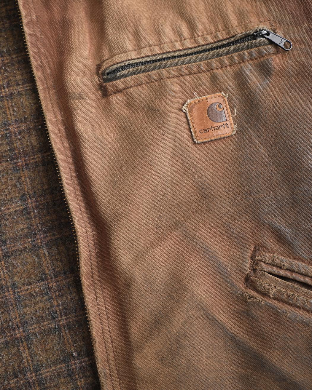 Thrashed Dark Brown Carhartt Detroit Jacket (L)
