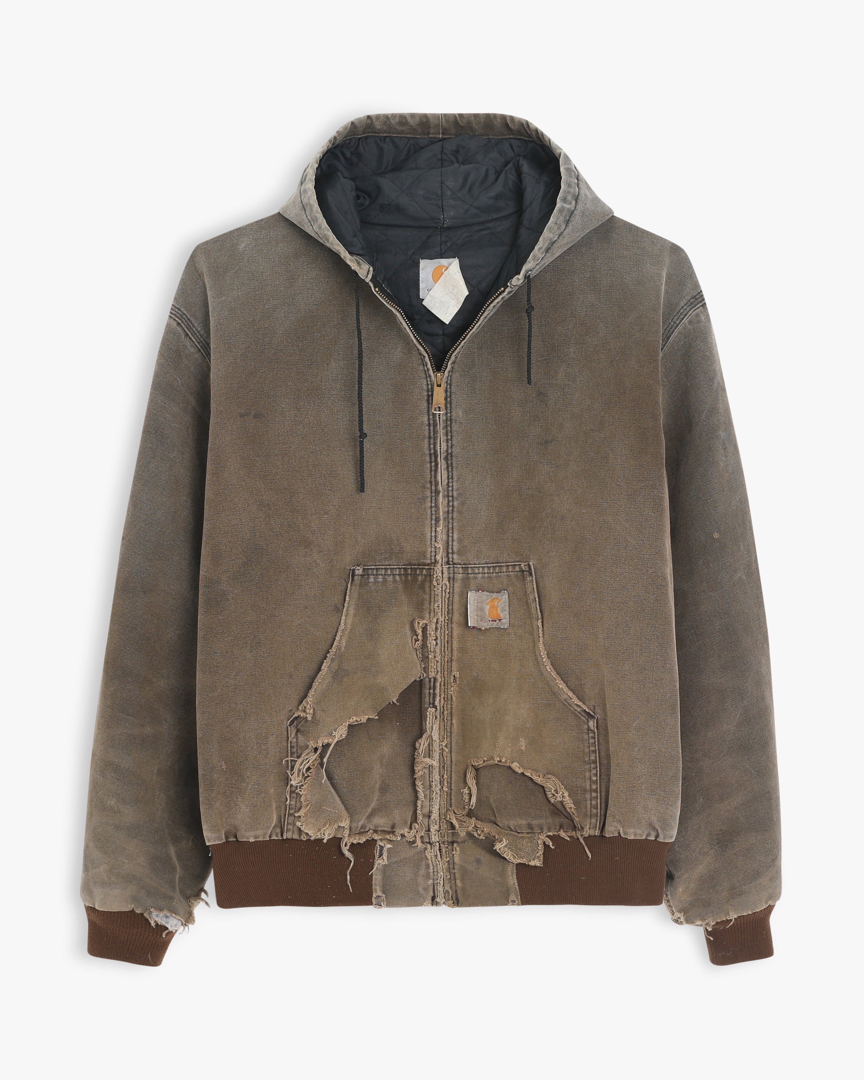 Thrashed Brown Carhartt Hooded Jacket (XL)
