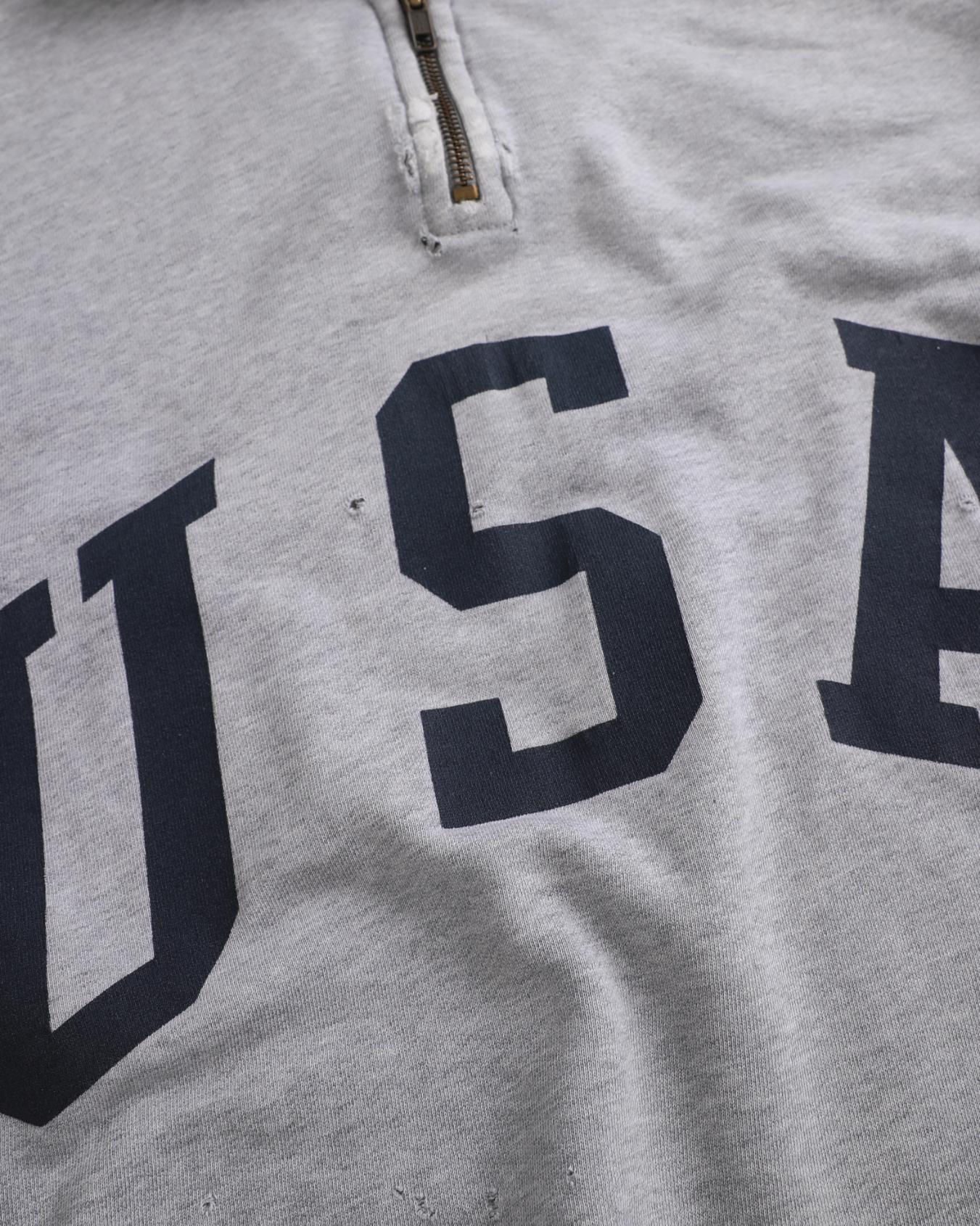 Thrashed Polo Ralph Lauren USA 1/4 Zip Sweatshirt (L/XL)