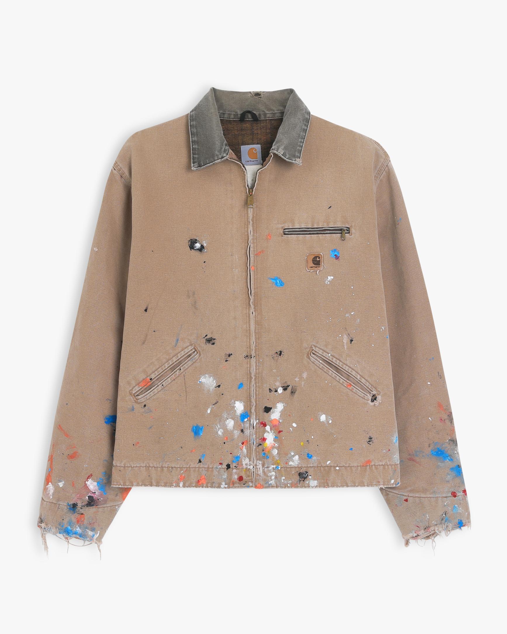 Paint Splattered Tan Carhartt Detroit Jacket (XXL)