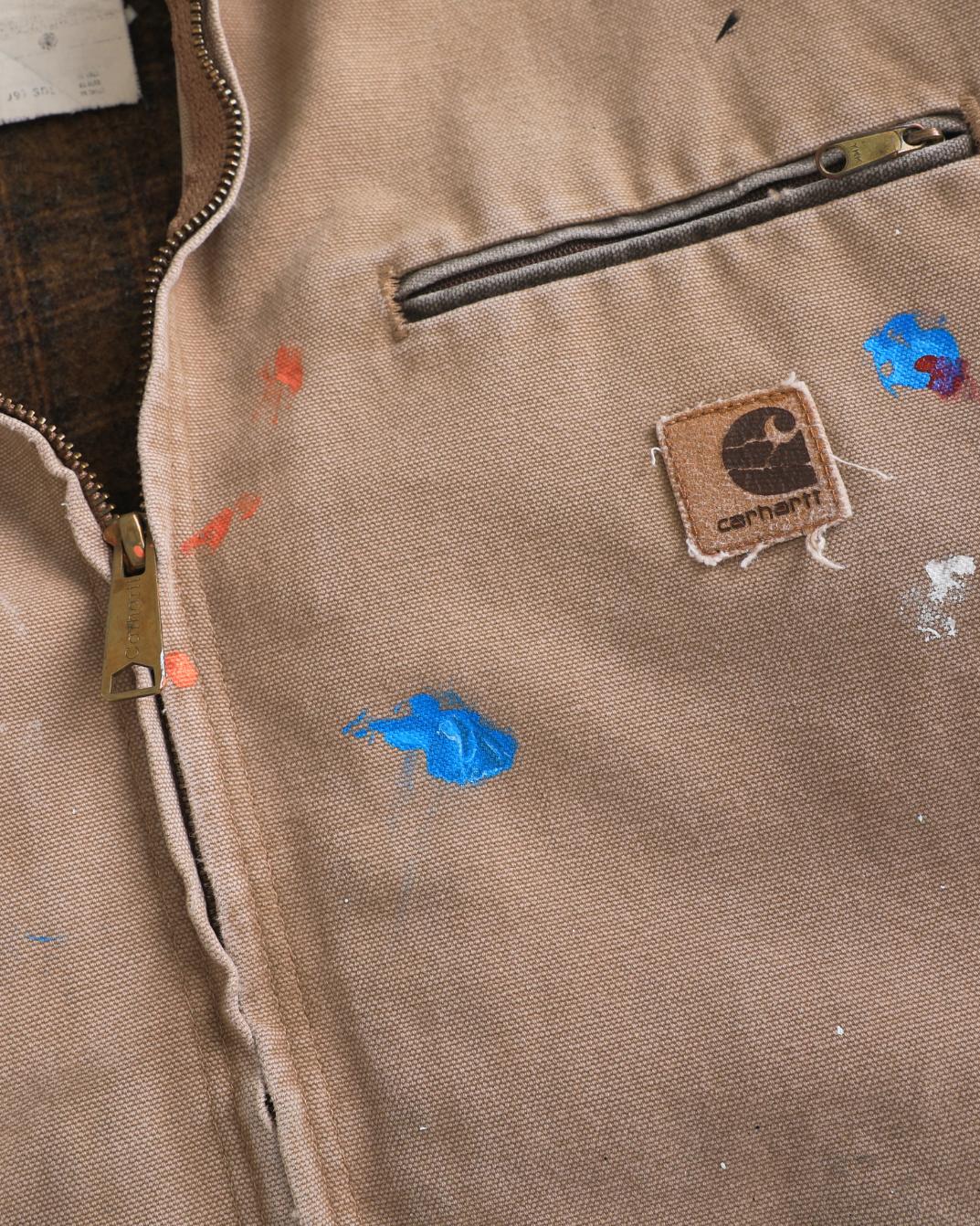 Paint Splattered Tan Carhartt Detroit Jacket (XXL)