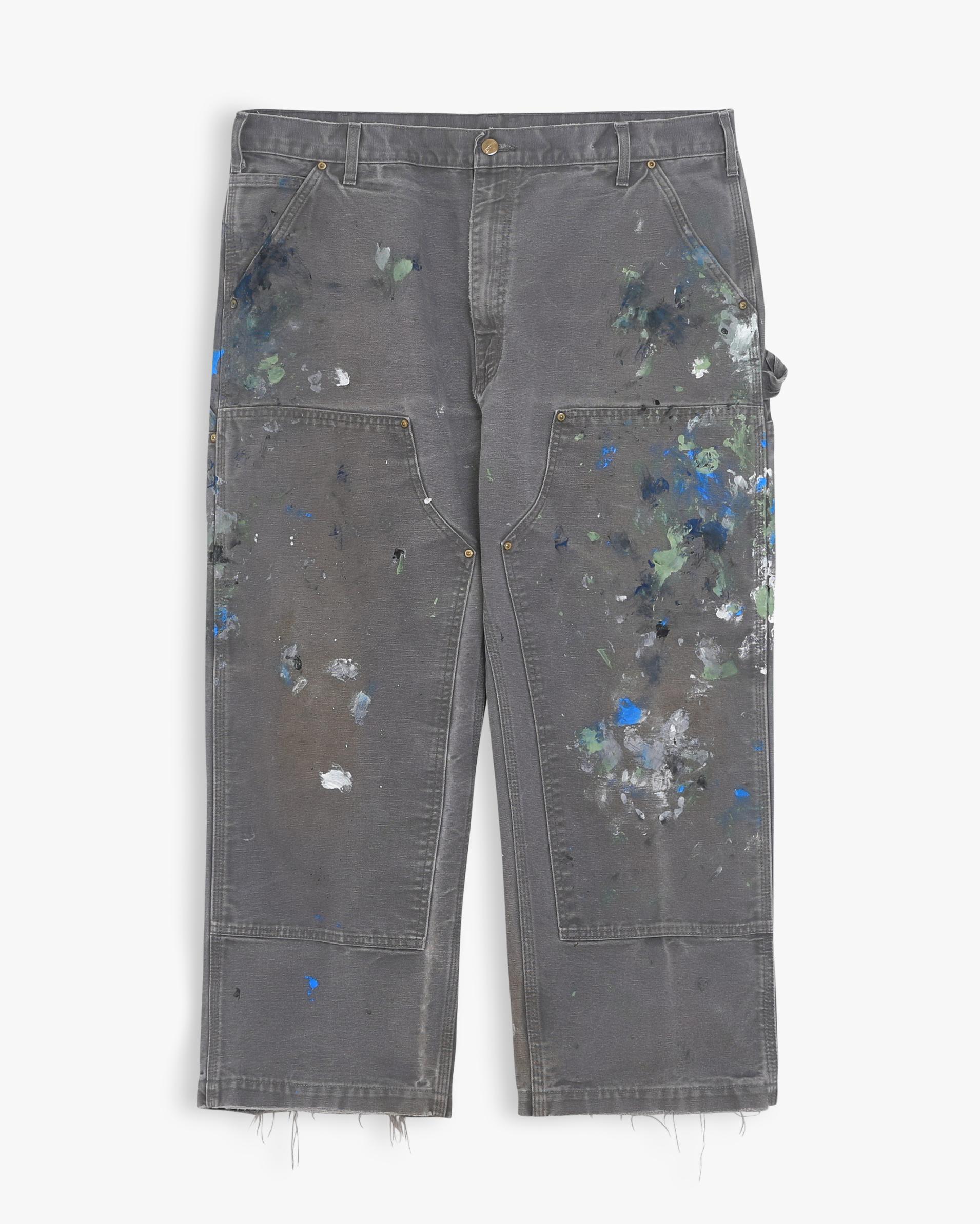Paint Splattered Grey Carhartt Doubleknees (40")