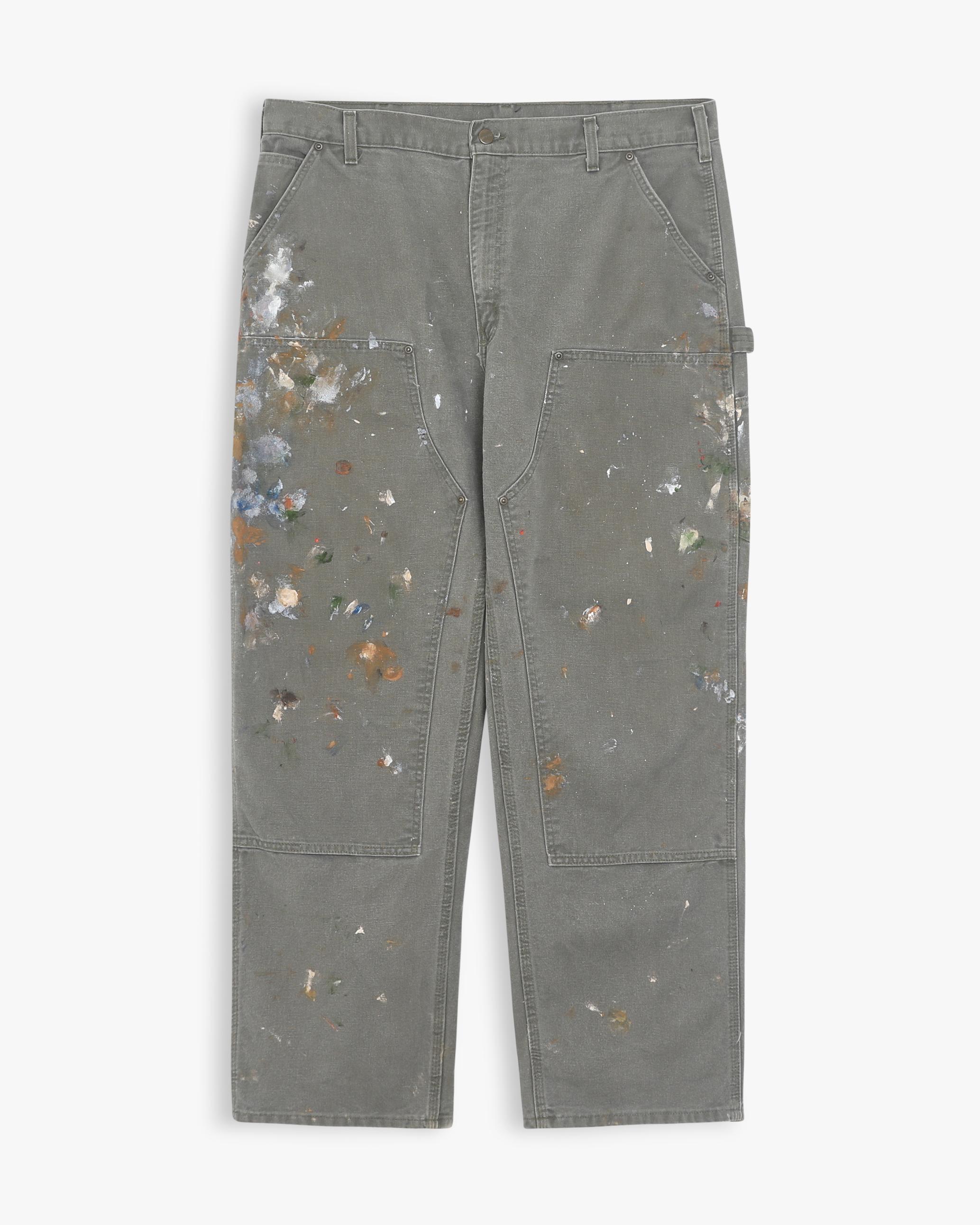 Paint Splattered Green Carhartt Doubleknees (36")