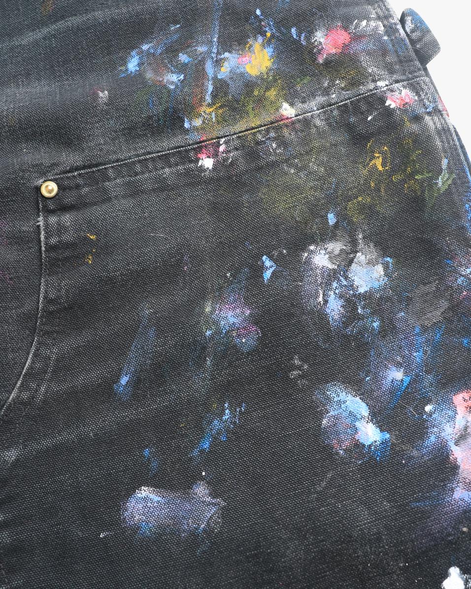 Paint Splattered Black Carhartt Doubleknees (38")