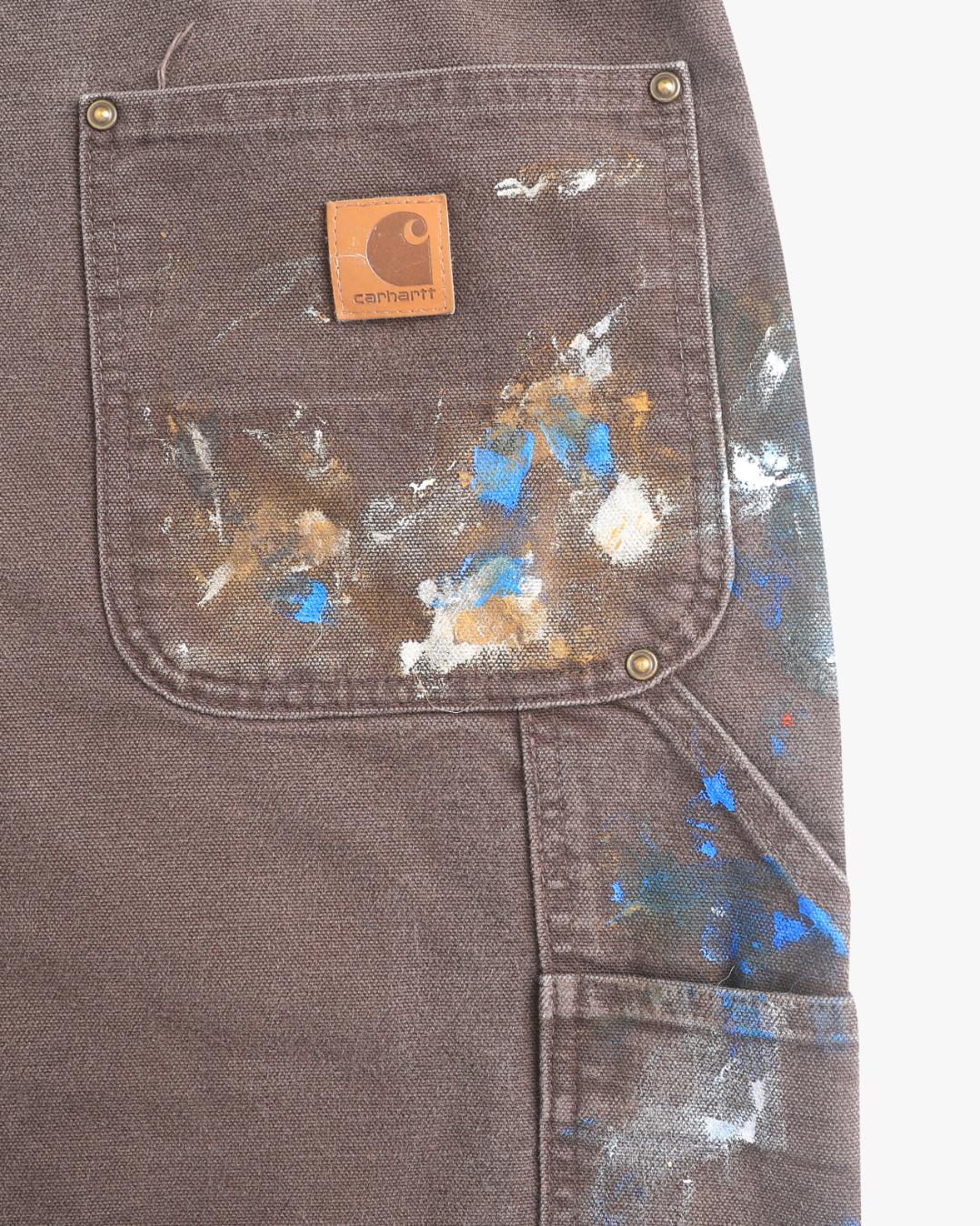 Paint Splattered Brown Carhartt Doubleknees (36")