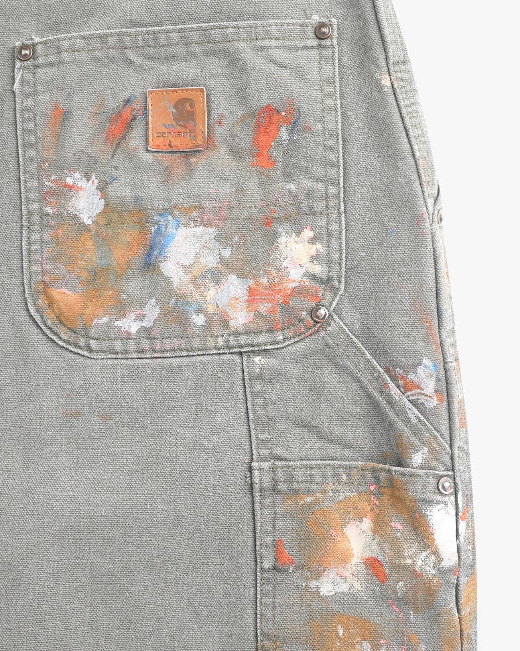 Paint Splattered Green Carhartt Doubleknees (36")