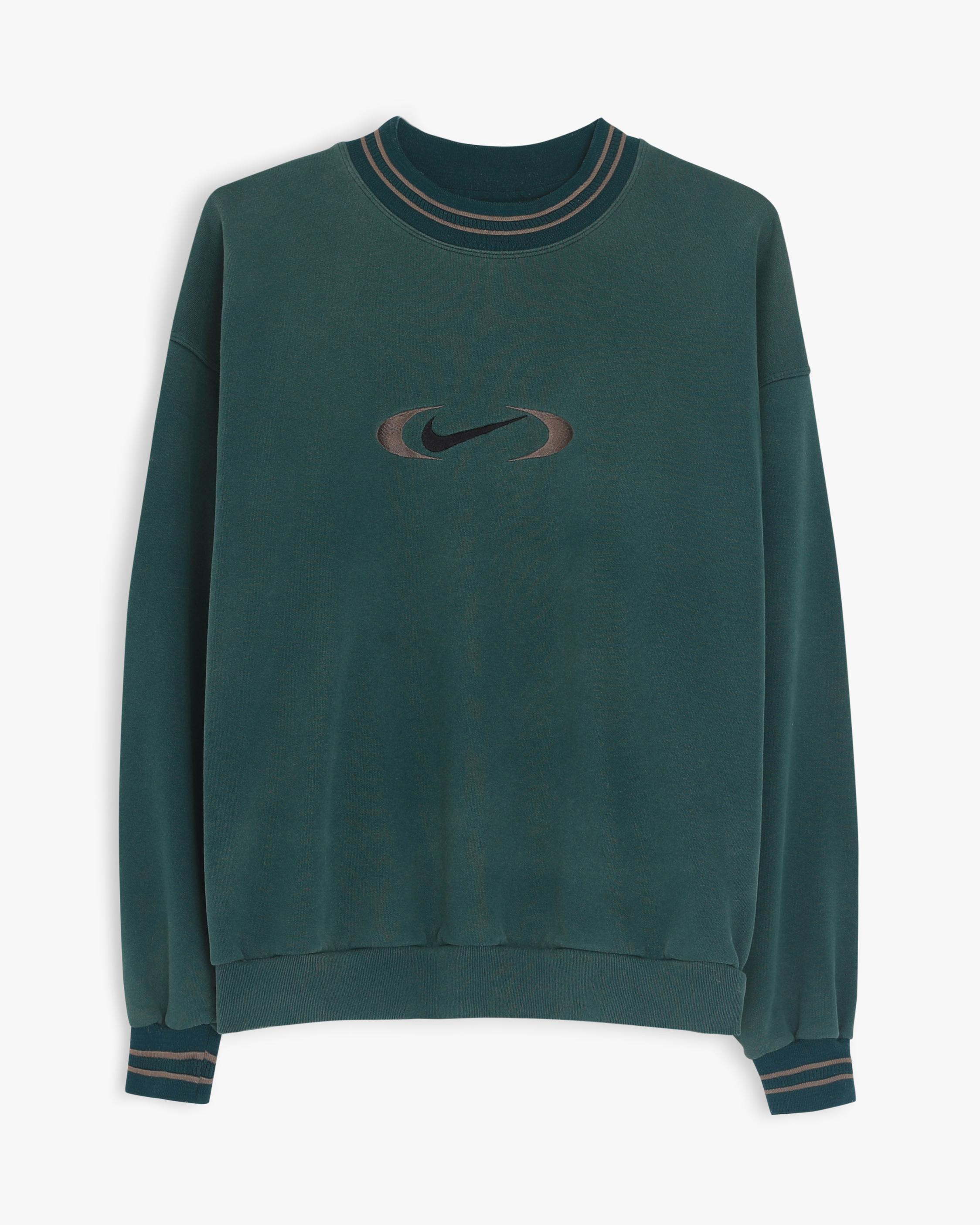 Green & Gold Nike Swoosh Sweatshirt (L)