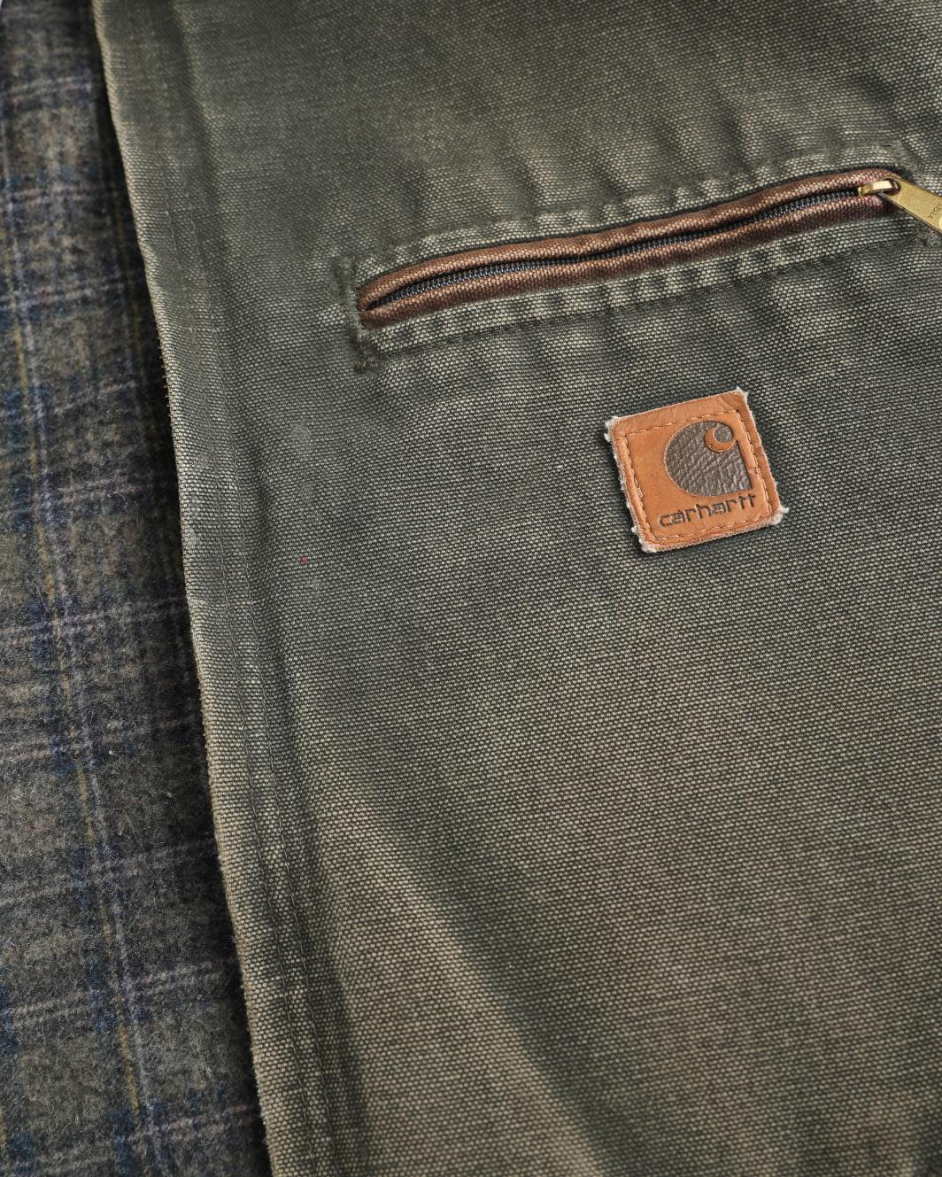 Thrashed Moss Green Carhartt Detroit Jacket (XL)