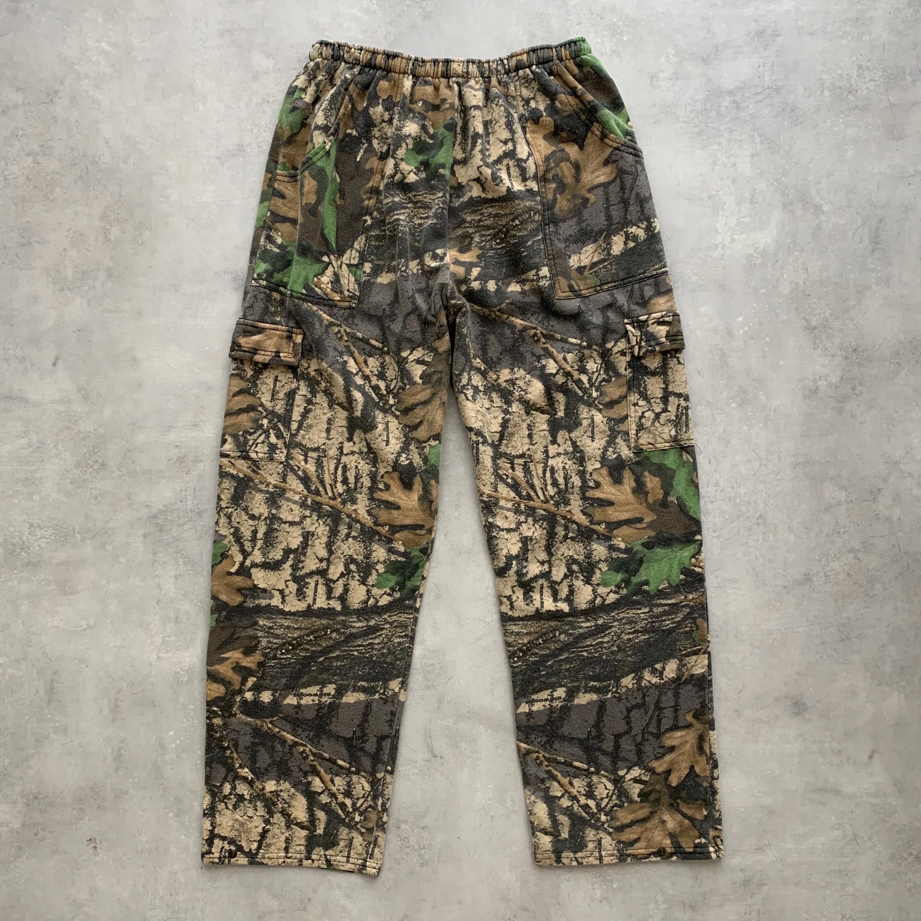 90s Camo Sweat Cargos (28”-34”)