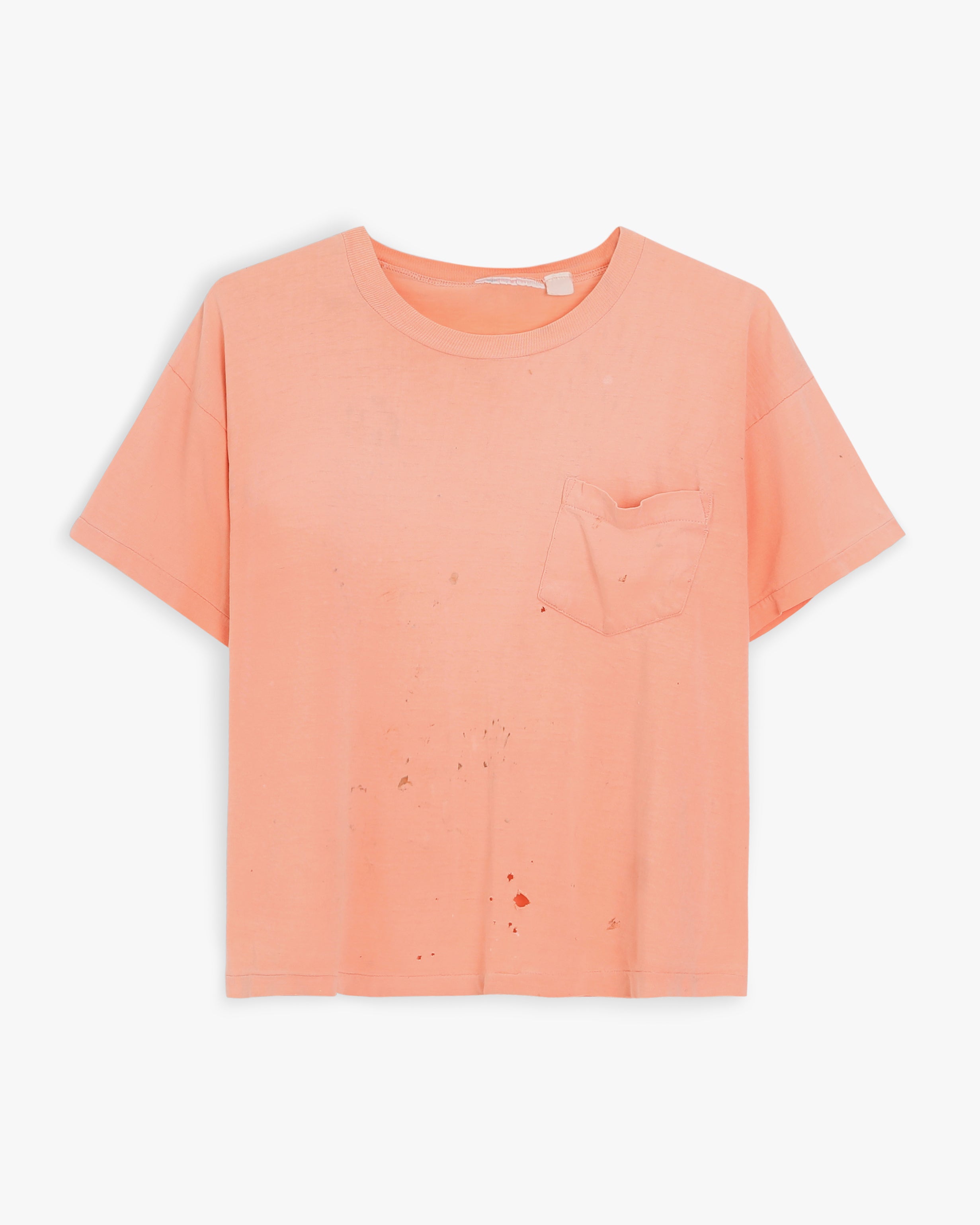 Distressed Peach Pocket T-Shirt (M)