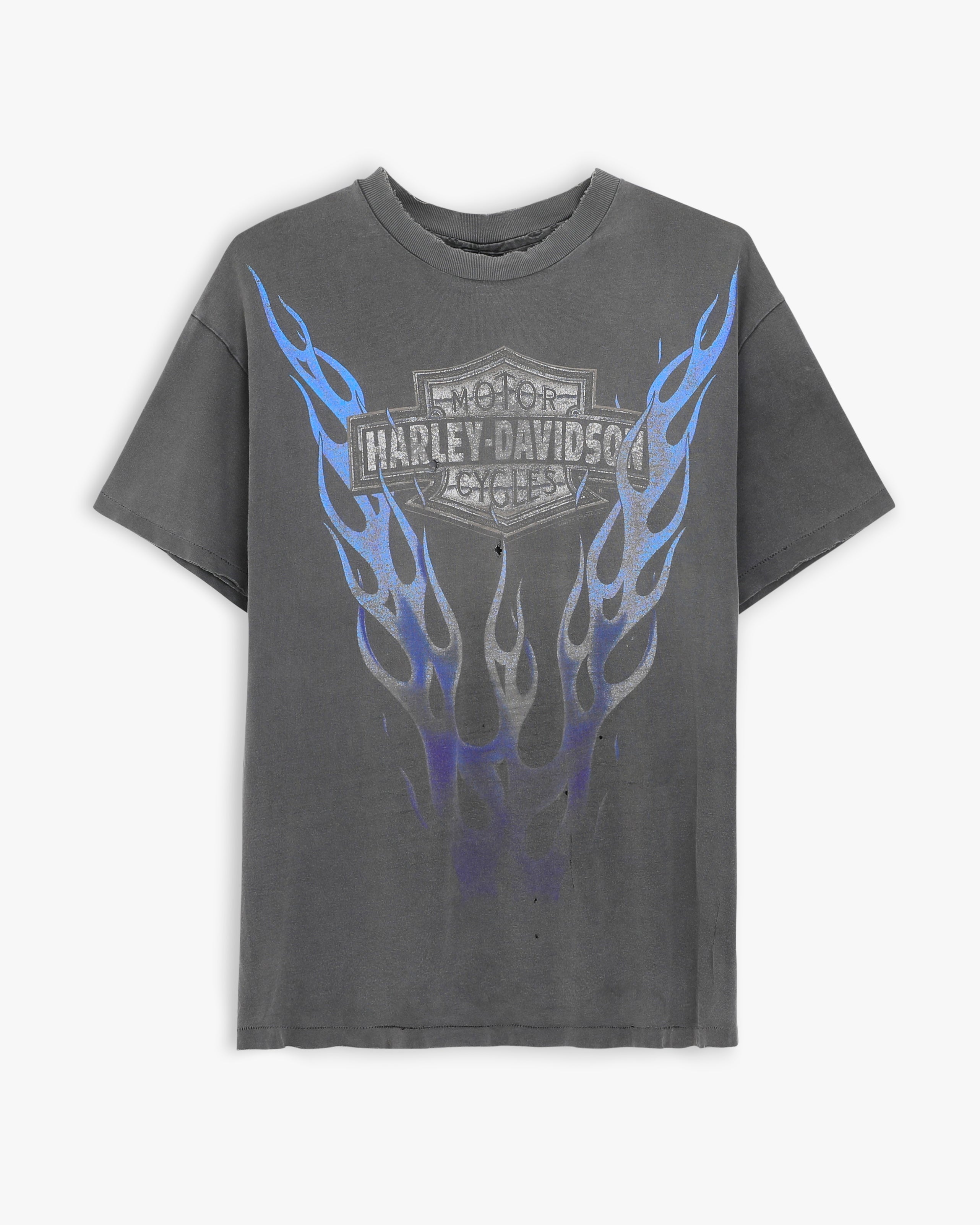 Harley Davidson Twin Blue Flame T-Shirt (L)