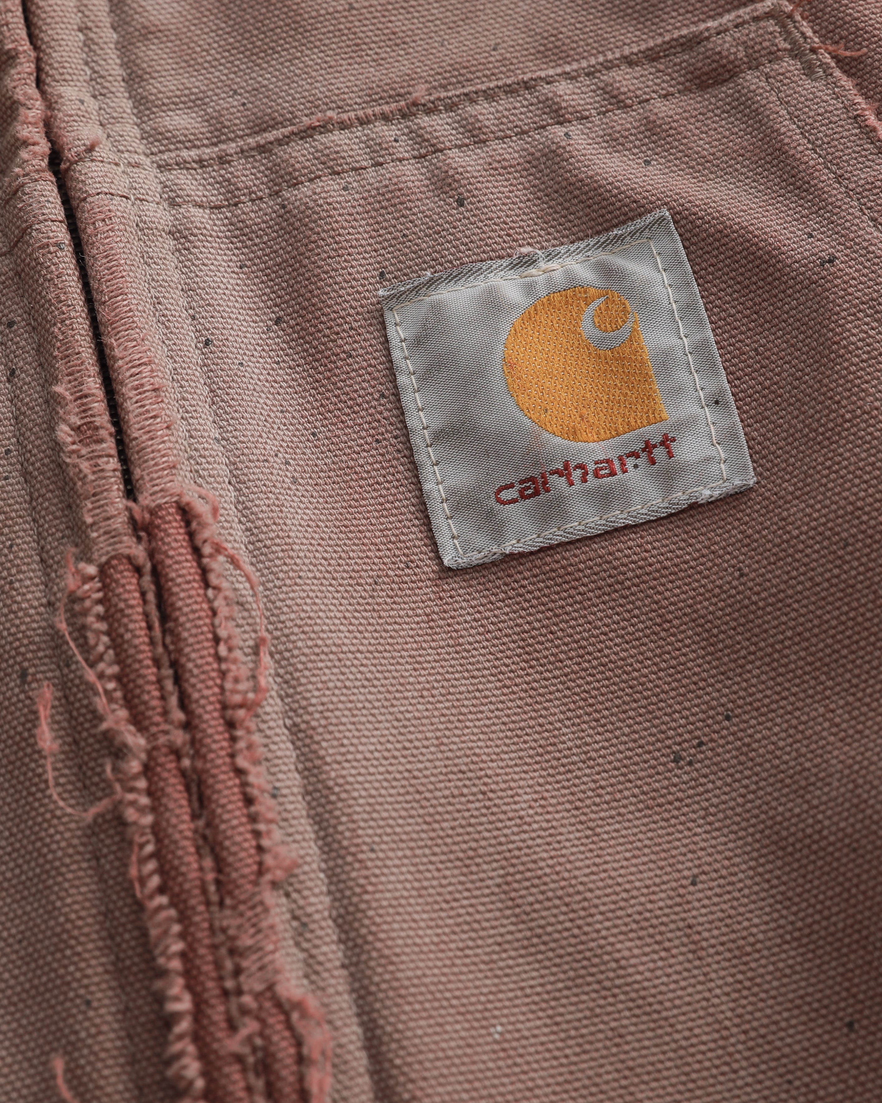Thrashed Faded Maroon Carhartt Hooded Jacket (M)