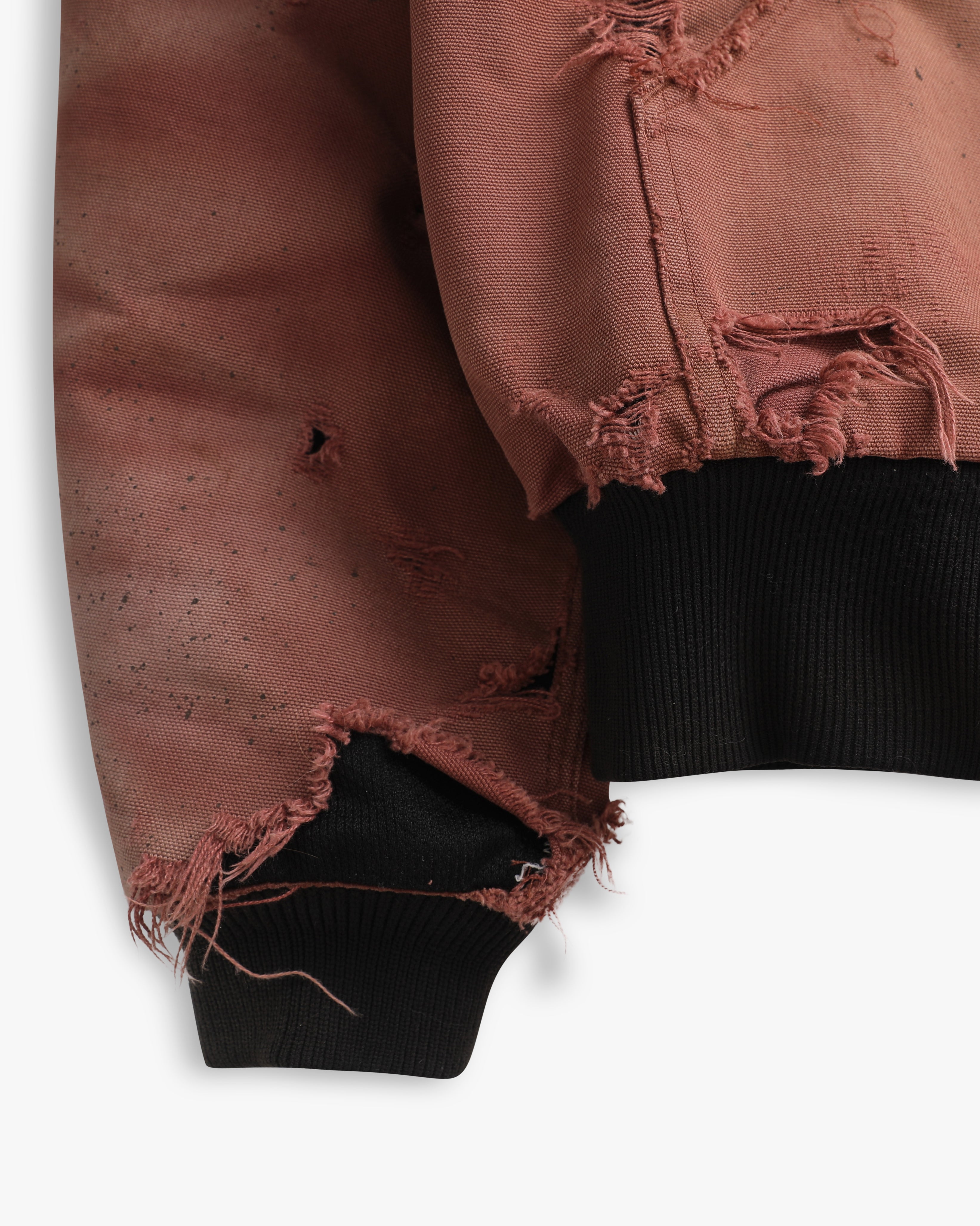 Thrashed Faded Maroon Carhartt Hooded Jacket (M)