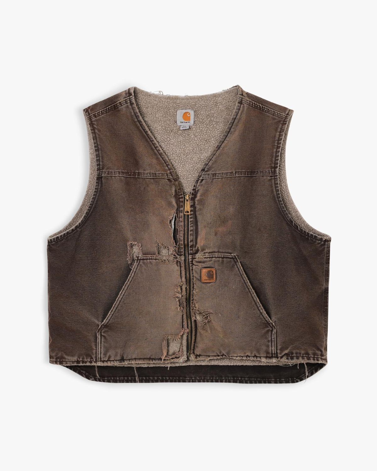 Thrashed Carhartt Brown Vest (XXL)