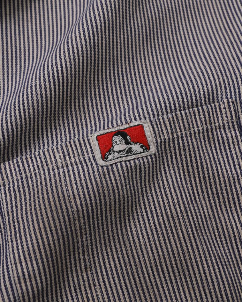 Thrashed Ben Davis Pin Stripe Work T-Shirt (M)