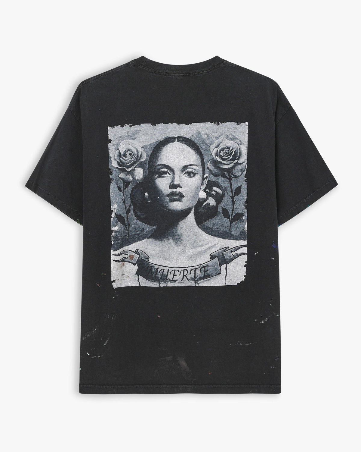 Paint Splattered Chicano Muerte T-Shirt (XL)
