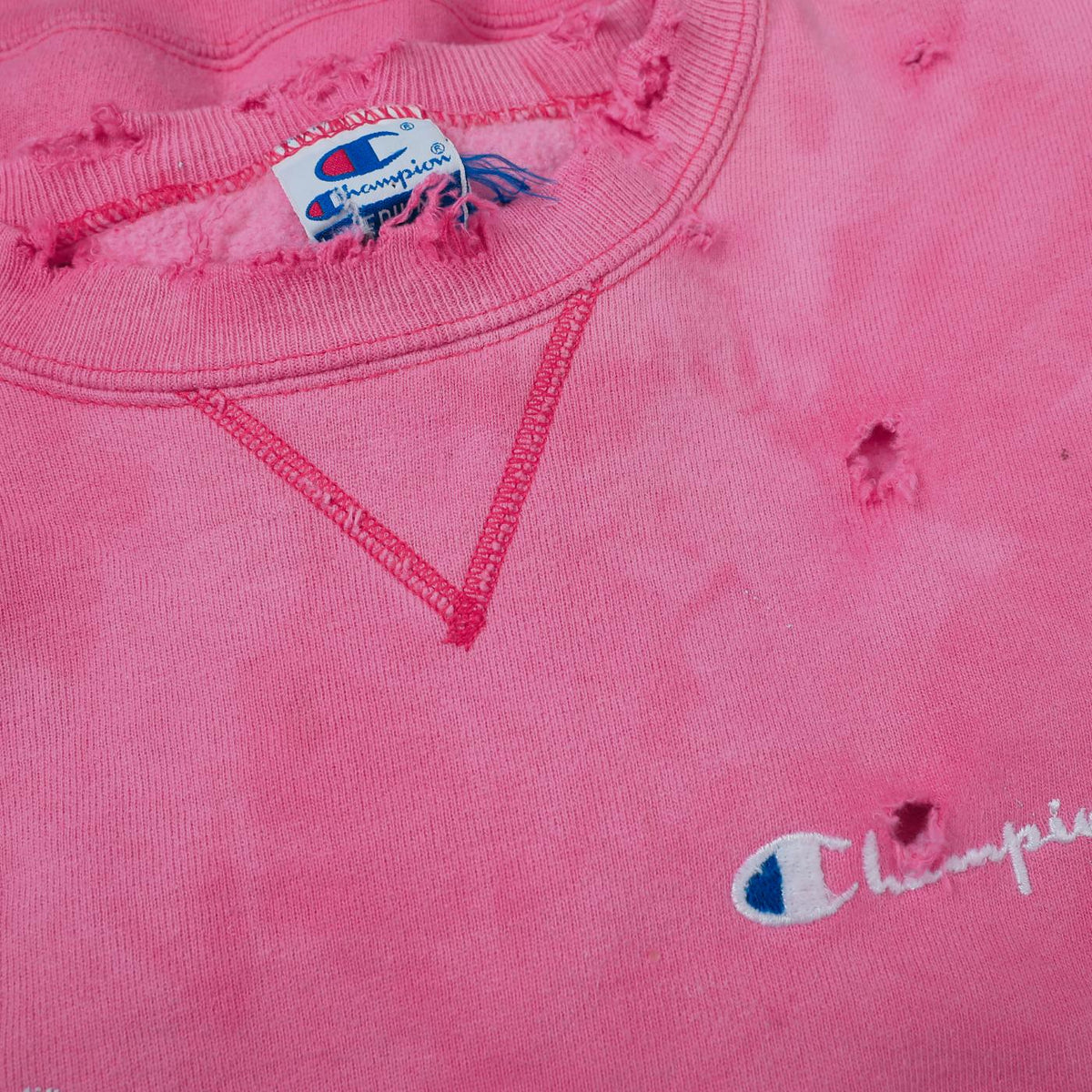 Thrashed Bubblegum Pink Champion Sweatshirt (M)
