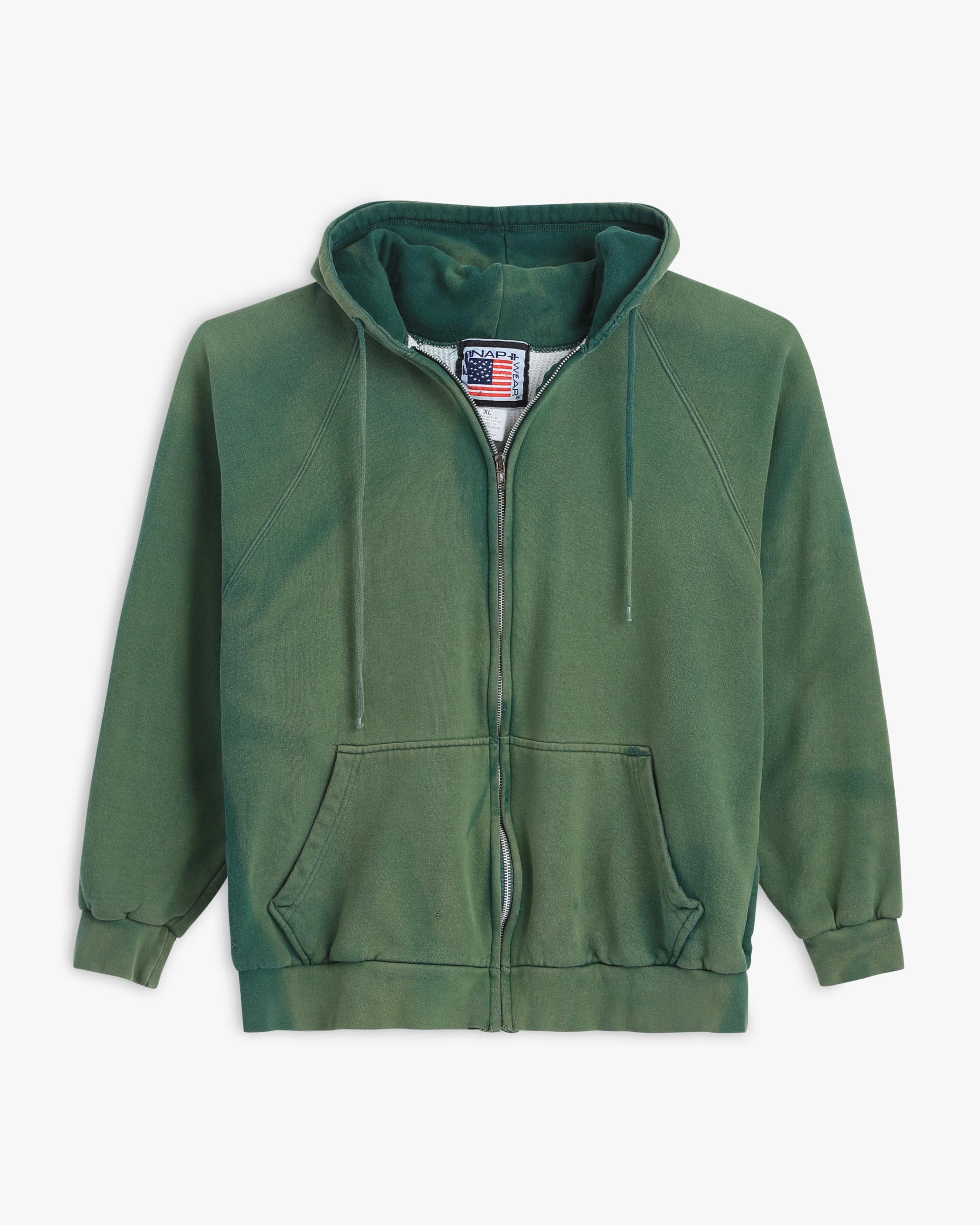 00s Faded Green Thermal Zip Up (L)