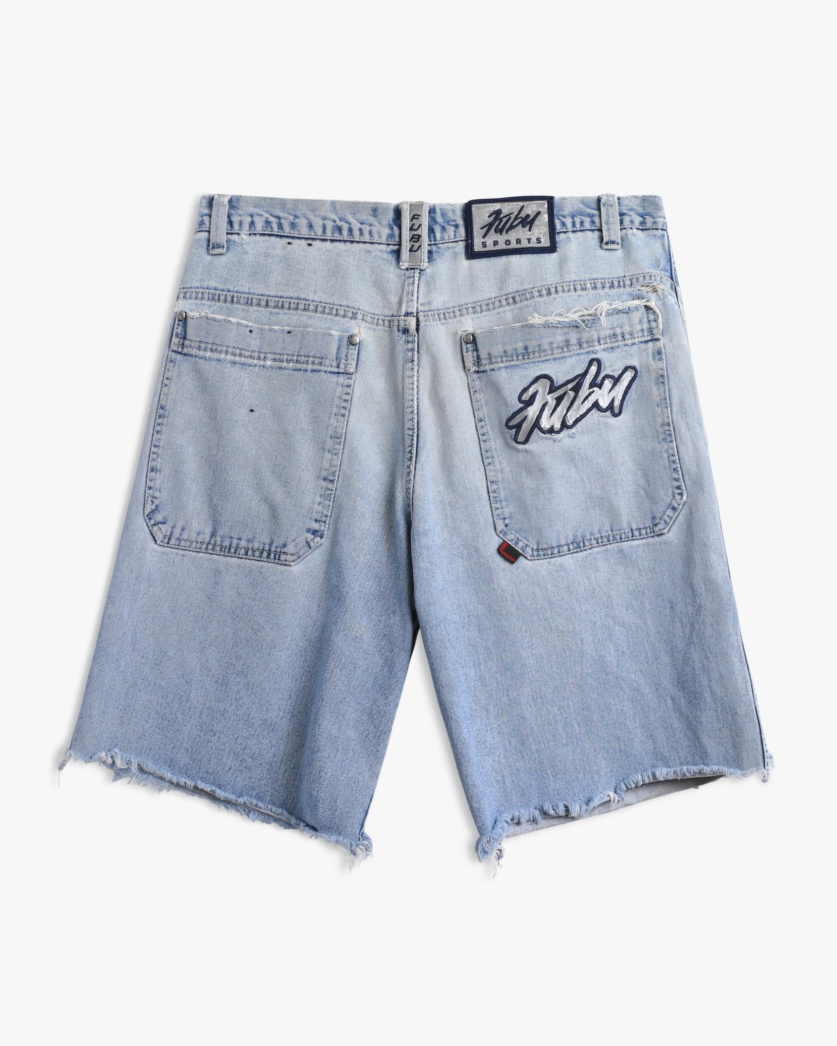 Thrashed FUBU Cutoff Jorts (36")