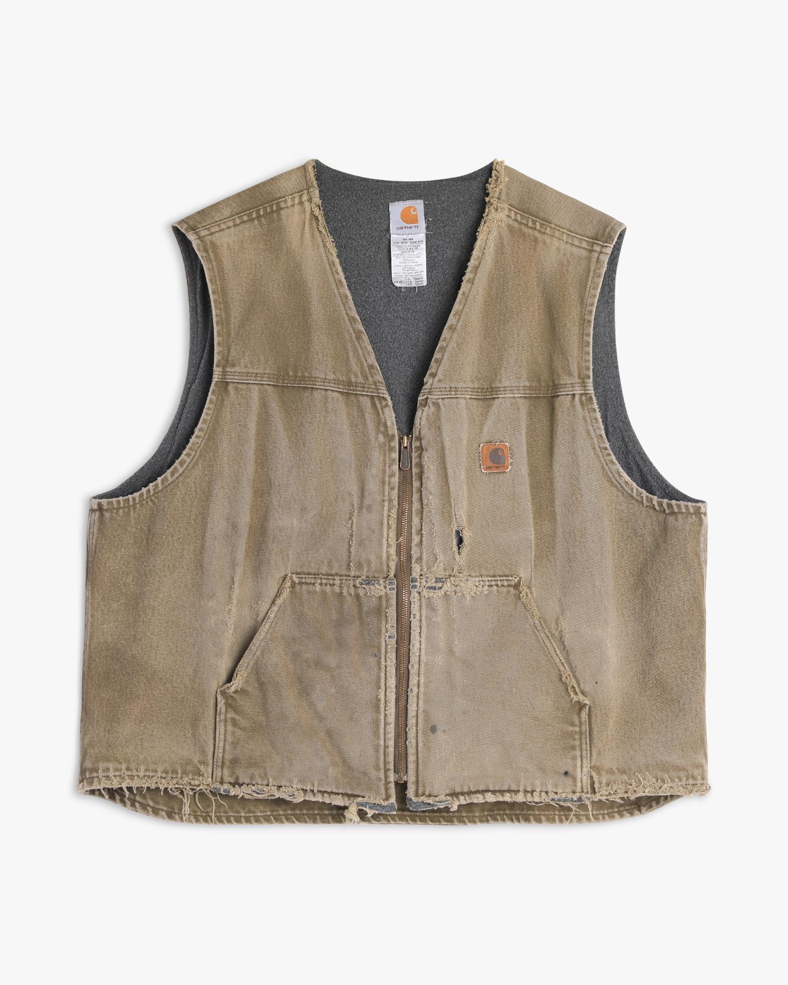 90s Distressed Tan Carhartt Vest (XXL)