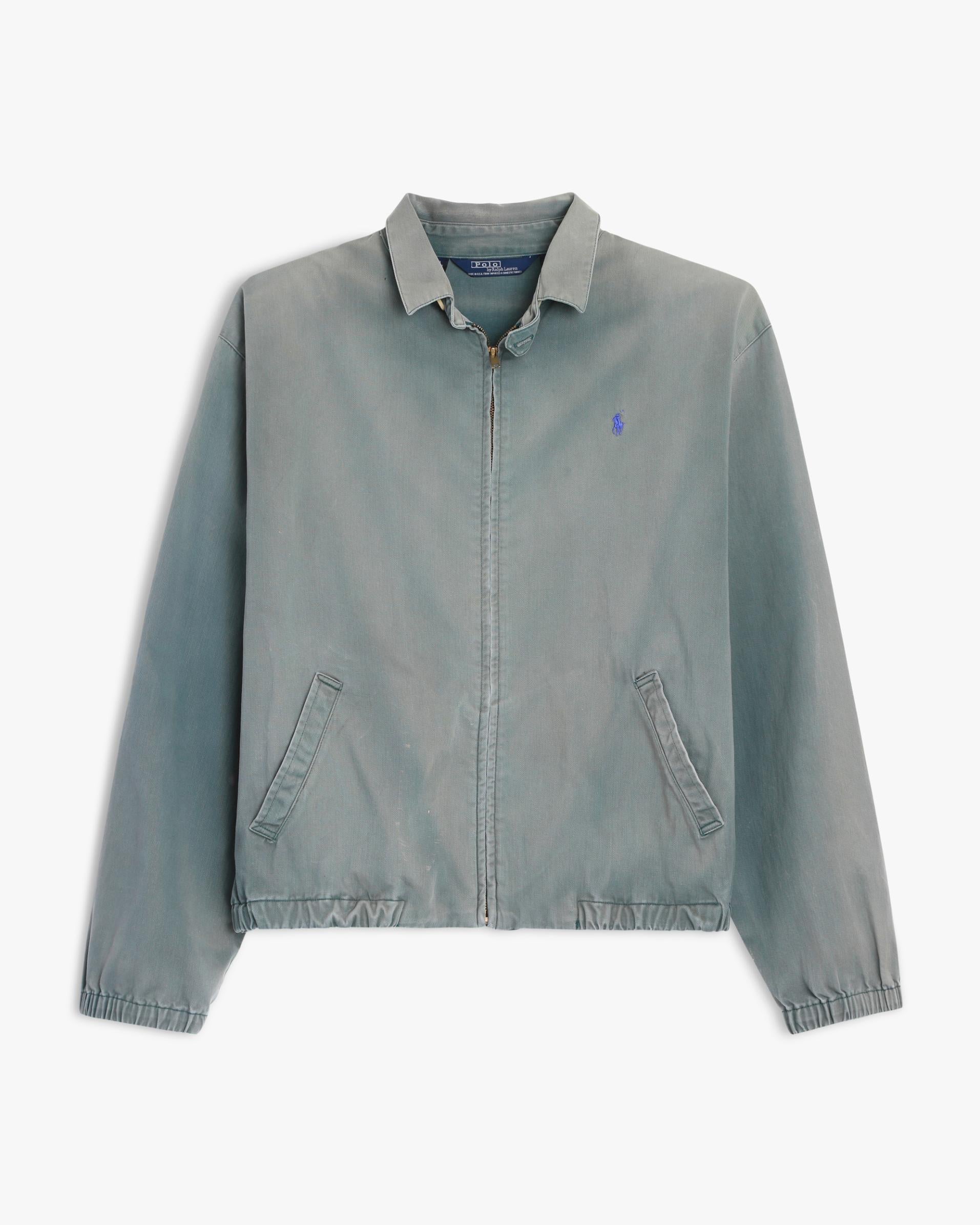 90s Faded Green Polo Ralph Lauren Zip-Up (L)