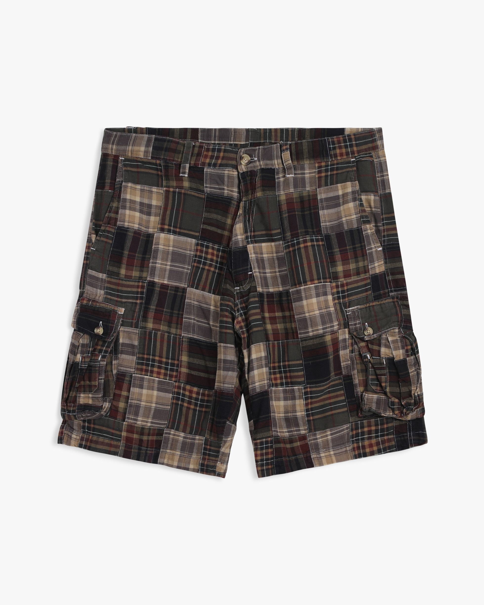 Plaid Patchwork Shorts (36")