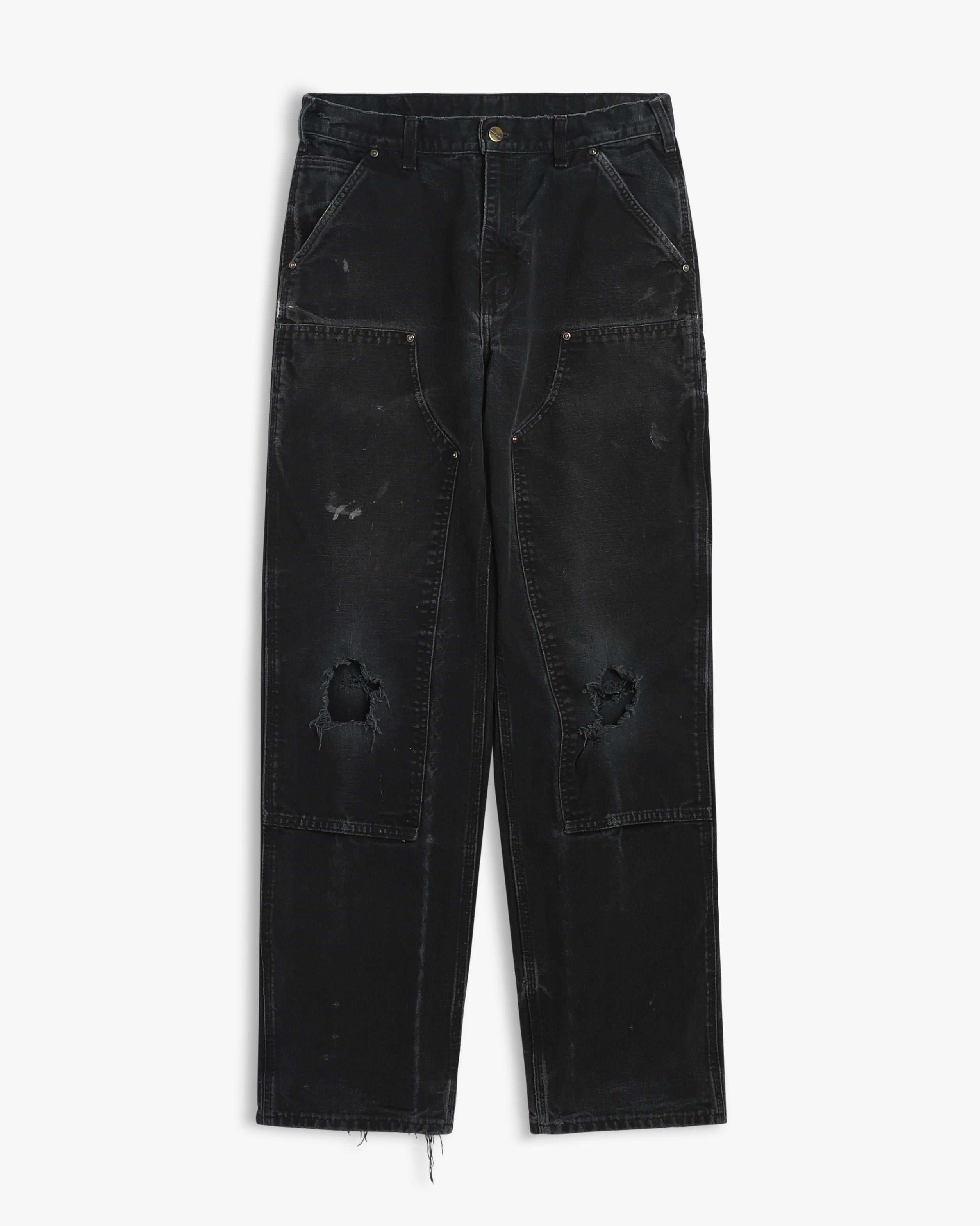 Thrashed Black Carhartt Double Knees (32")