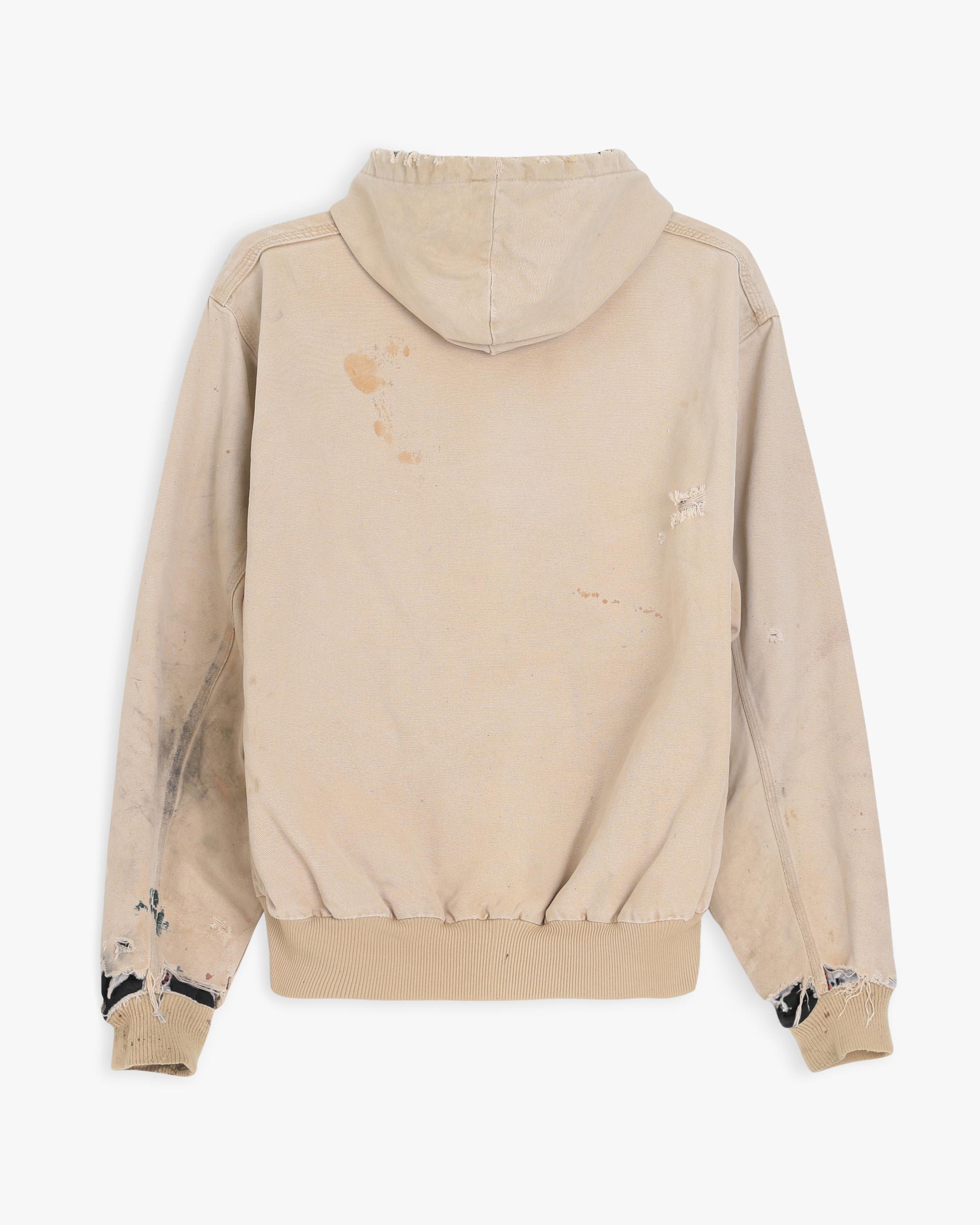 Thrashed Carhartt Tan Hooded Jacket (L)