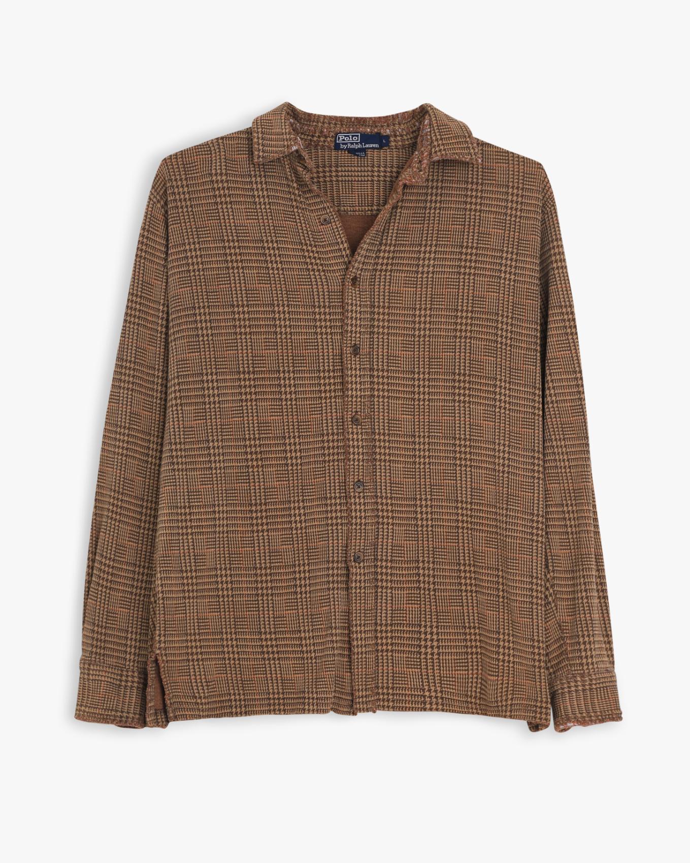 Distressed Polo Ralph Lauren Plaid Flannel (L)