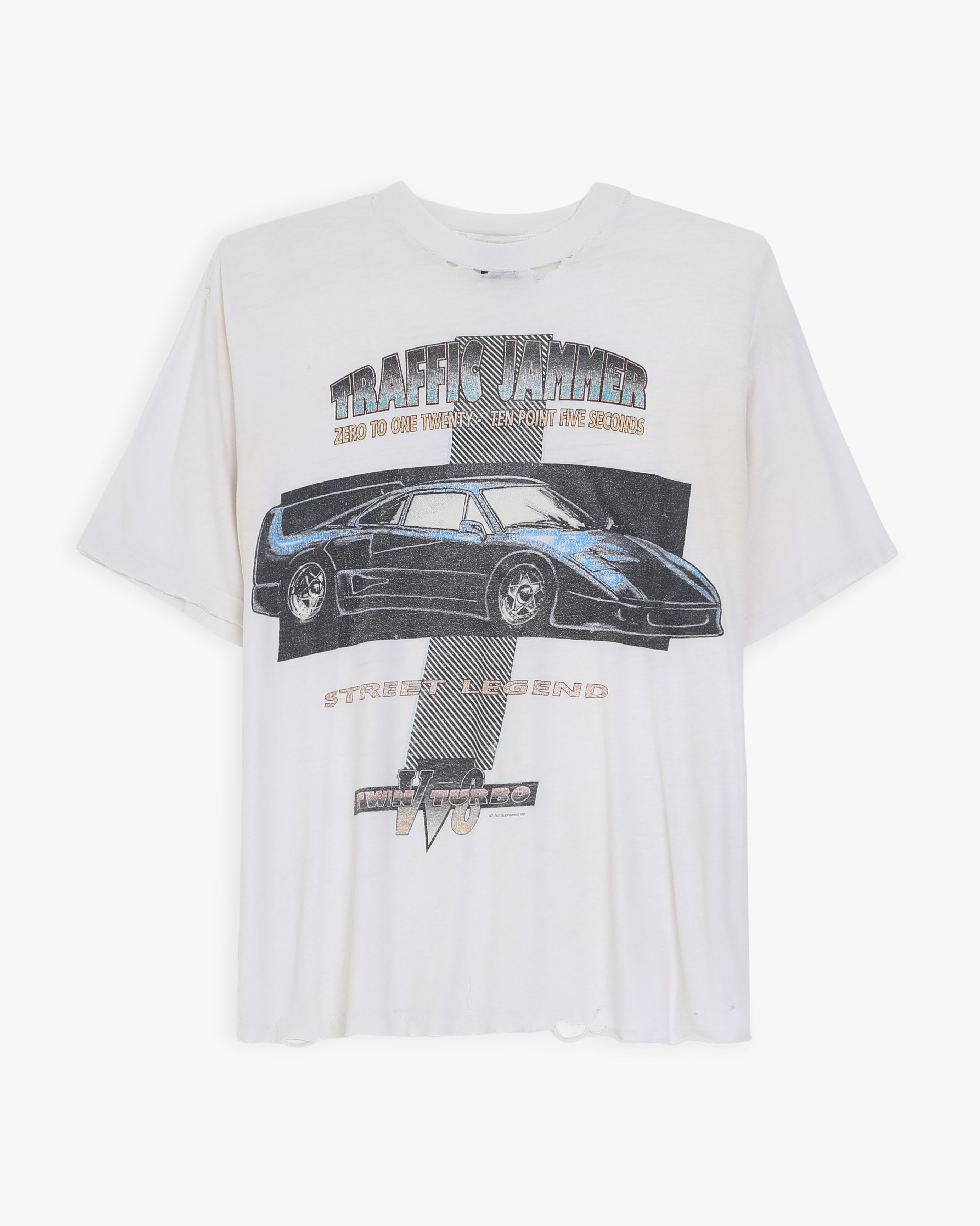 Thrashed V-8 Twin Turbo Traffic Jammer T-Shirt (XL)