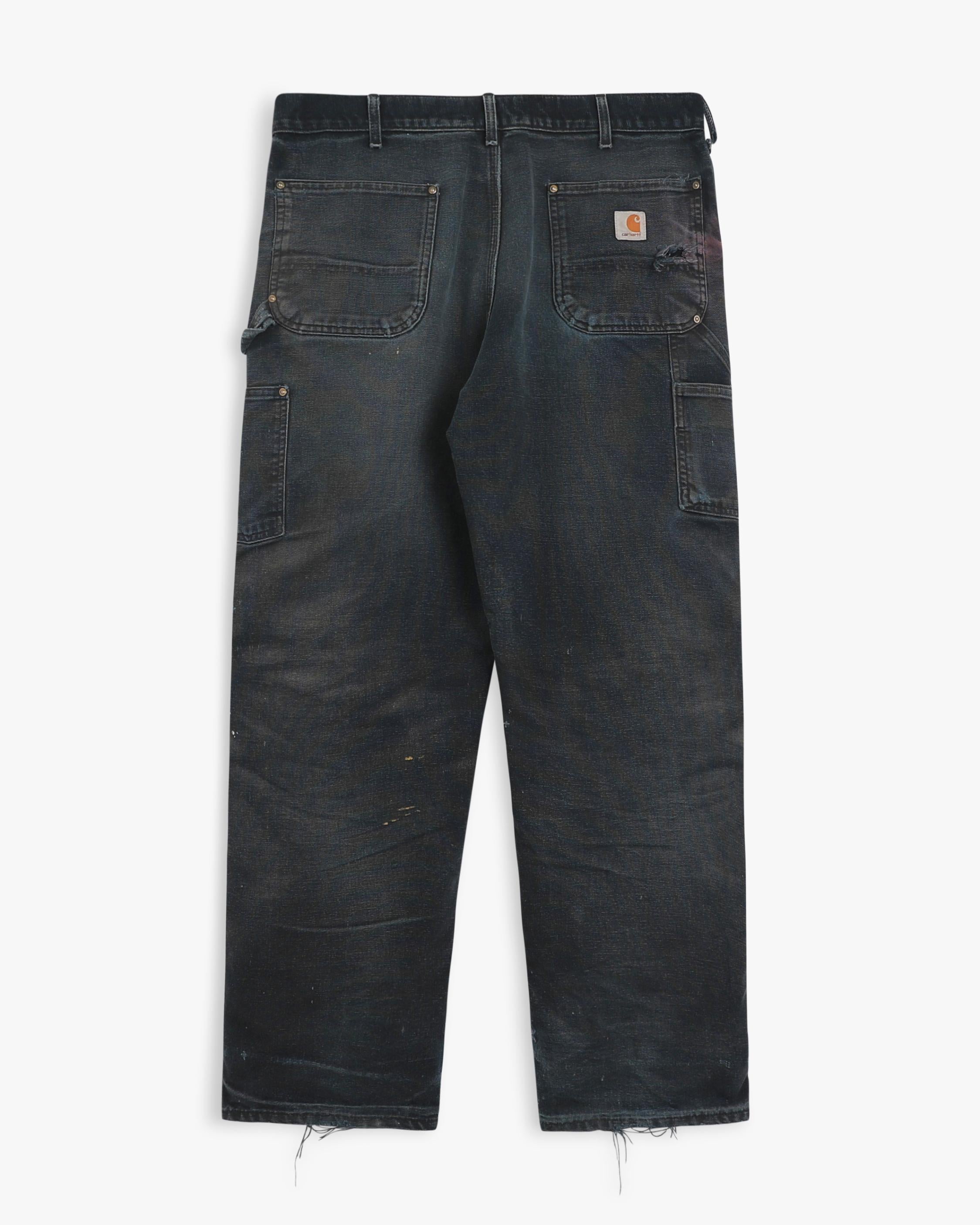 Thrashed Carhartt Black Double Knees (36")