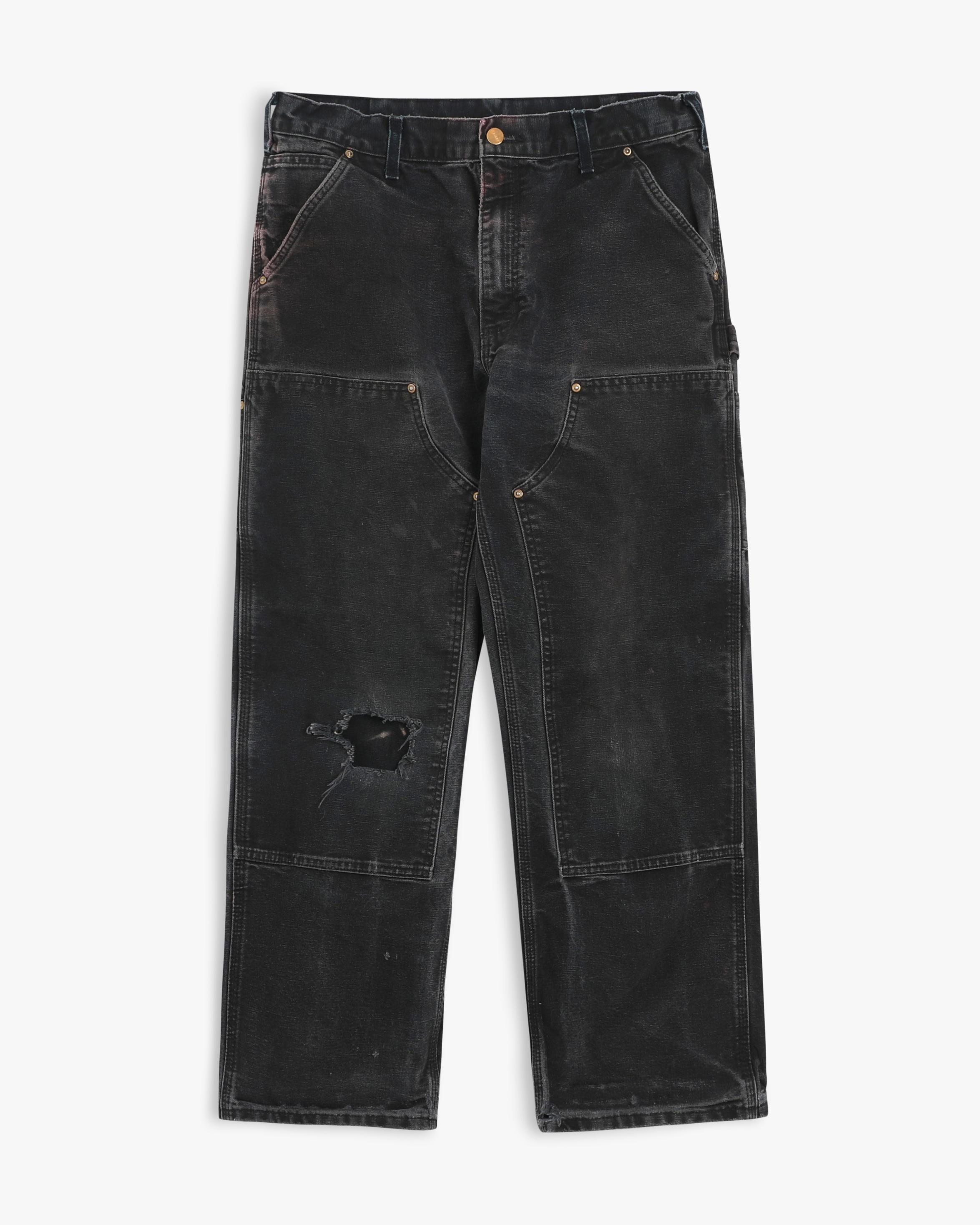 Thrashed Black Carhartt Double Knees (32")