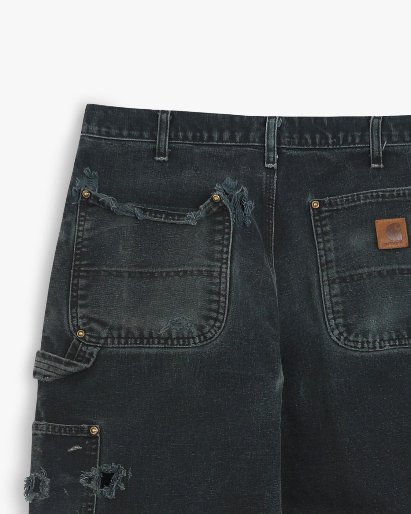Paint Splattered Black Carhartt Double Knees (31")